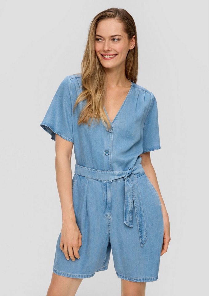 s.Oliver Jumpsuit Overall Jumpsuit im Denim-Look mit Bindegürtel (1-tlg) von s.Oliver