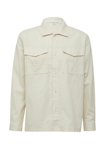 Overshirt aus Leinenmix mit Kentkragen wollweiß XXL von s.Oliver