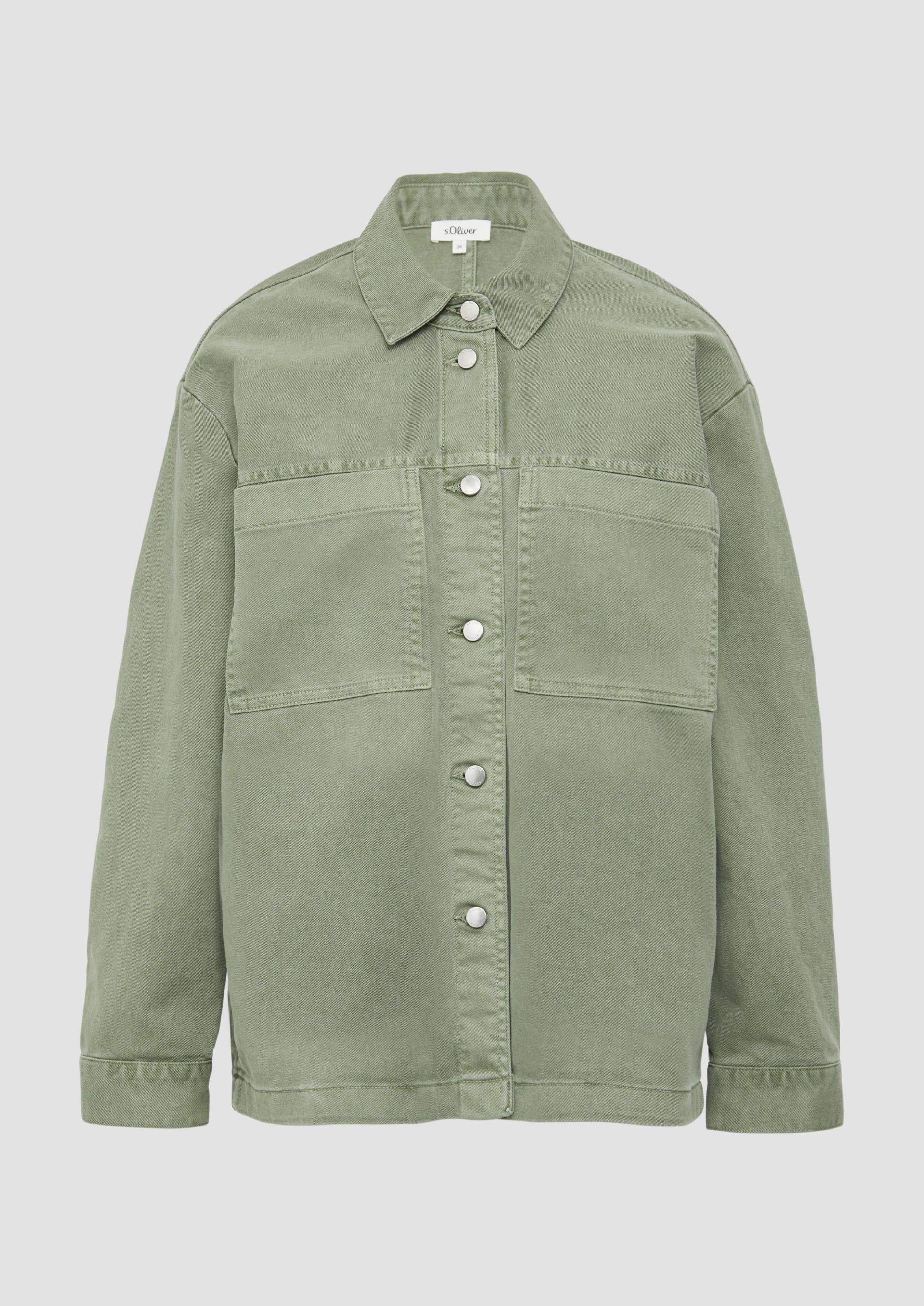s.Oliver - Overshirt aus Twill im Relaxed Fit, Damen, grün von s.Oliver
