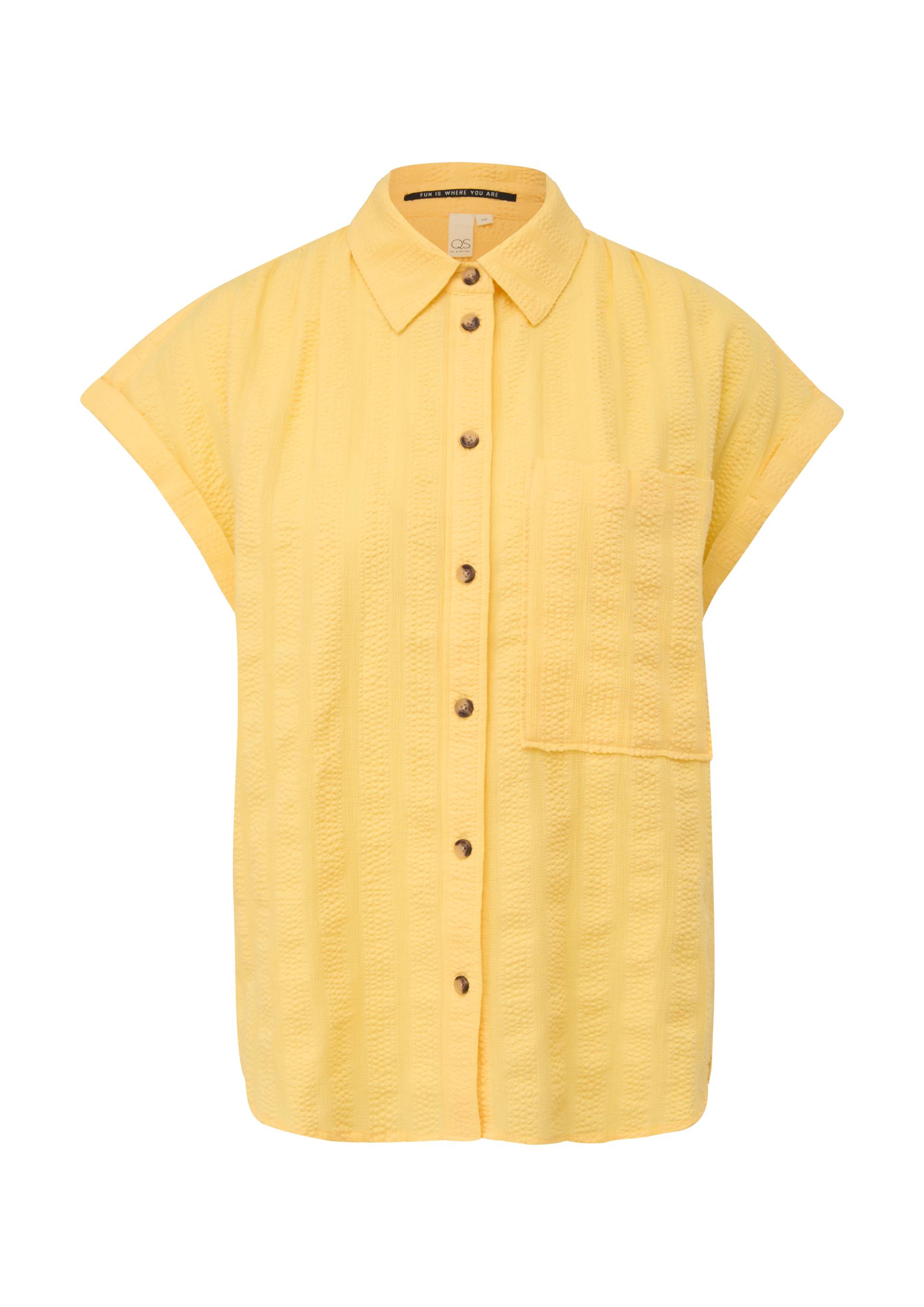 QS - Oversize-Bluse aus Baumwolle, Damen, gelb von QS