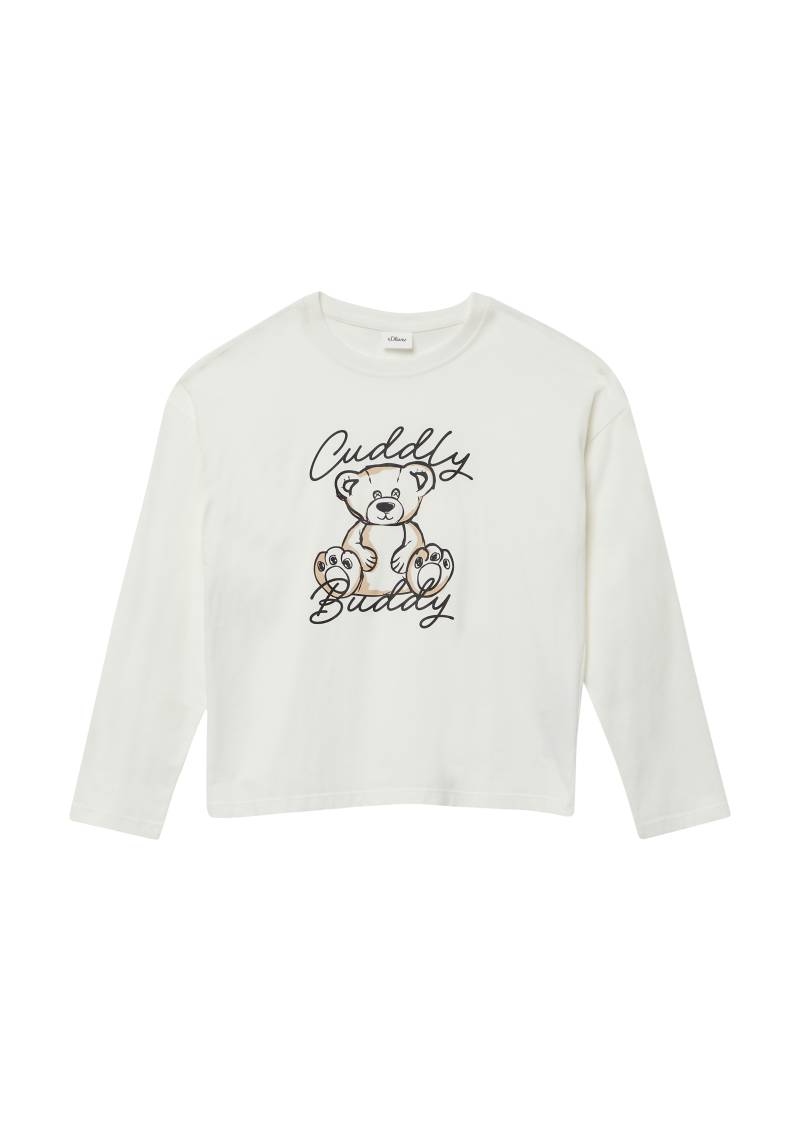 s.Oliver - Oversize Longsleeve mit Frontprint, Mädchen, creme|weiß von s.Oliver