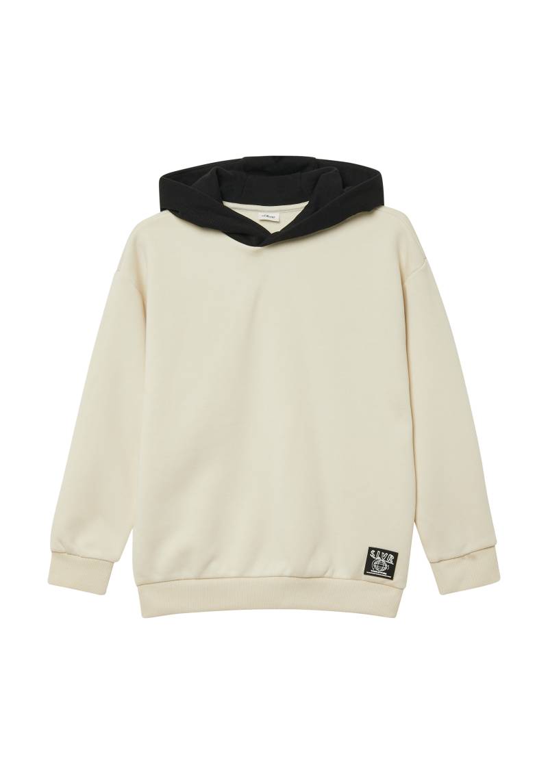 s.Oliver - Kuscheliger Hoodie mit Rückenprint, Jungen, Beige von s.Oliver