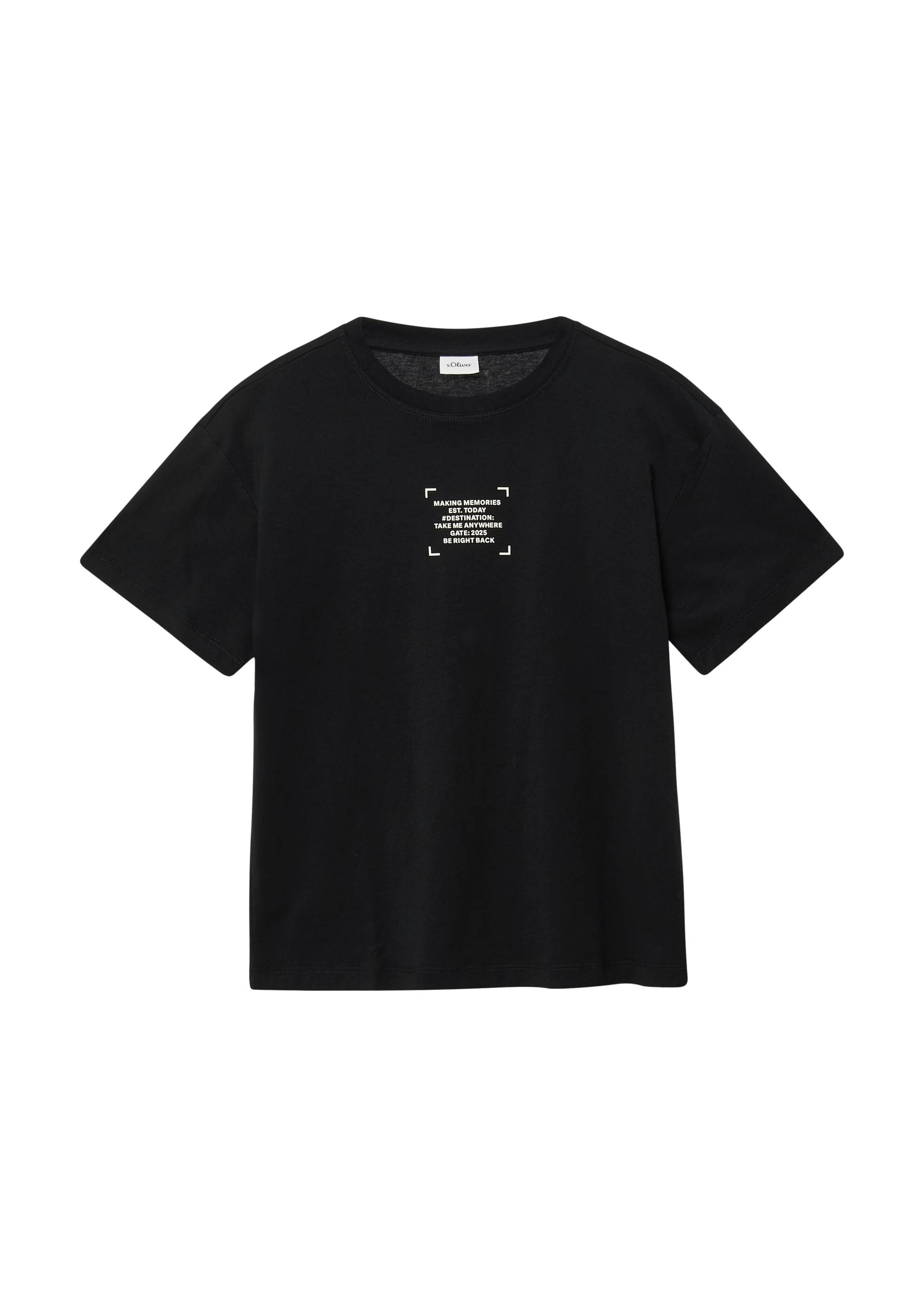 s.Oliver - Oversize T-Shirt mit Rücken- und Frontprint, Jungen, schwarz von s.Oliver