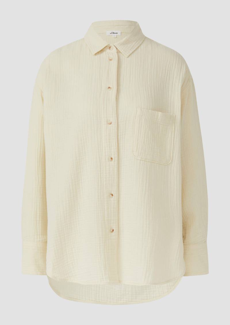 s.Oliver - Oversized Bluse aus Musselin, Damen, Beige von s.Oliver
