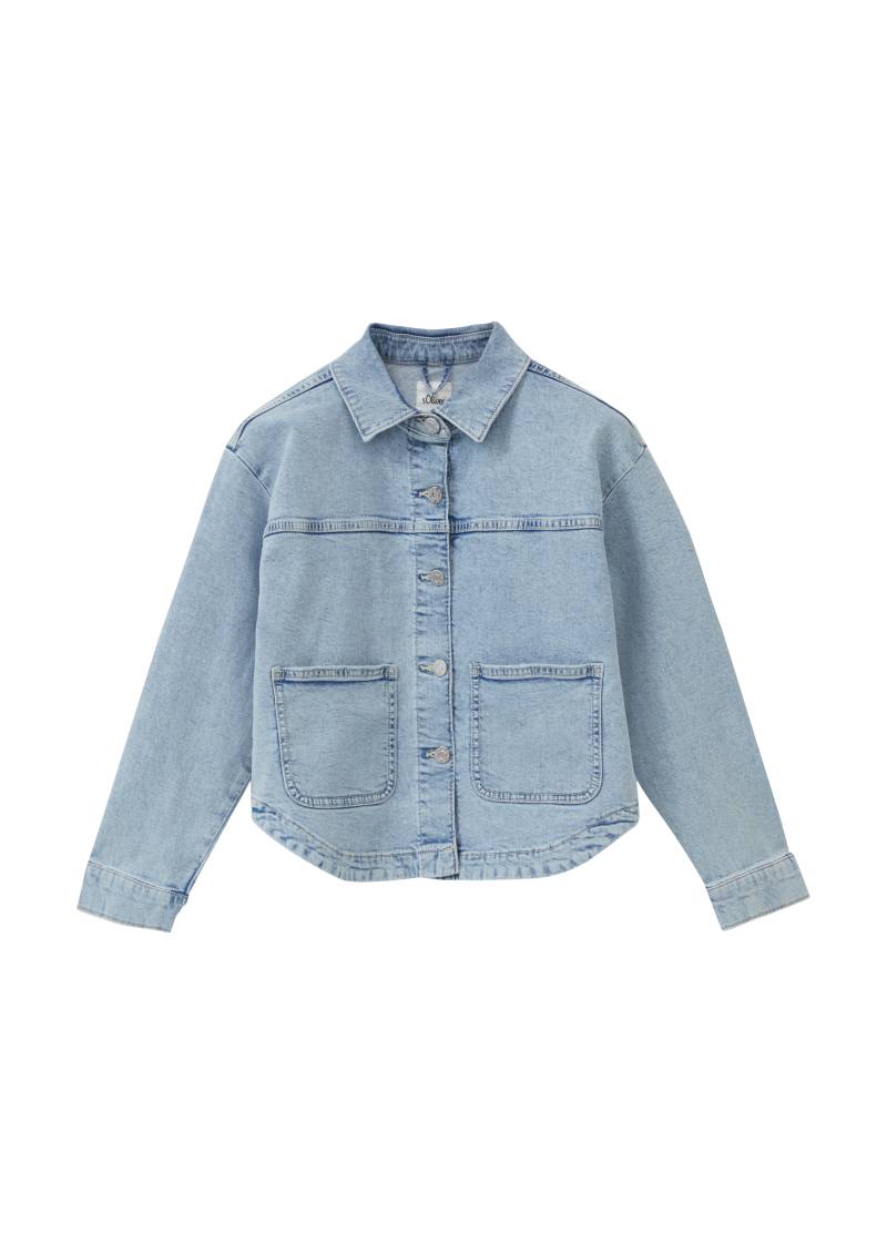 s.Oliver - Oversized Jeansjacke mit Used-Effekt, Mädchen, blau von s.Oliver