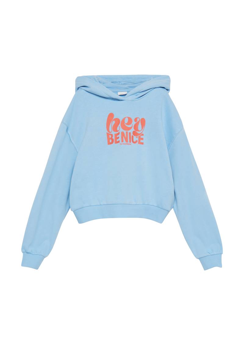 s.Oliver - Oversized Kapuzen-Sweatshirt mit Front-Print, Mädchen, blau von s.Oliver