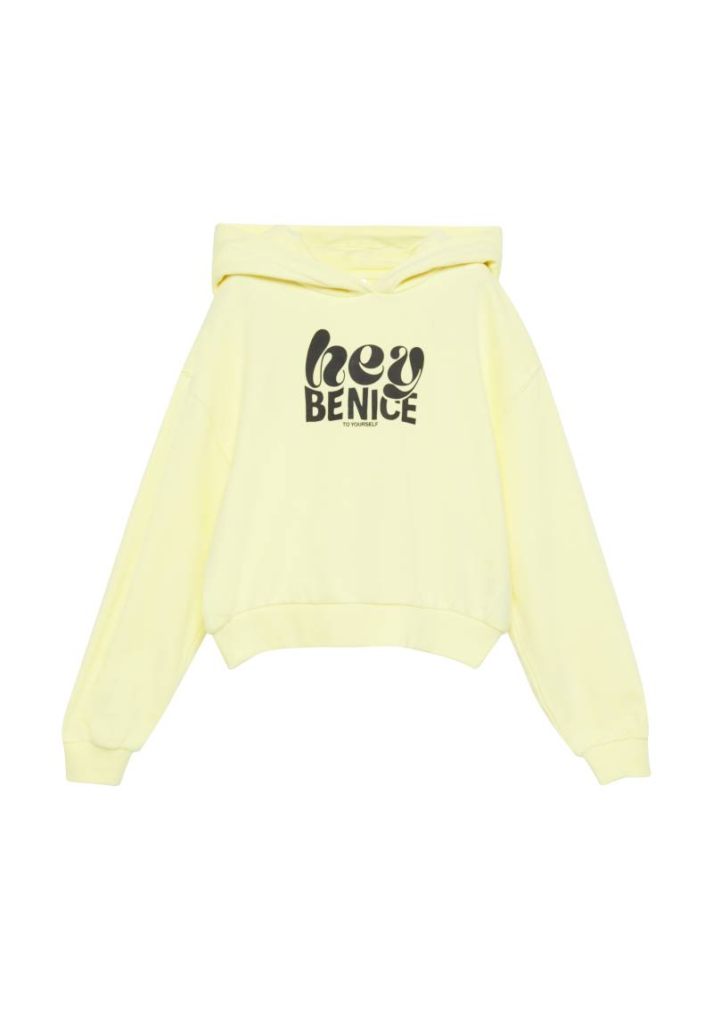 s.Oliver - Oversized Kapuzen-Sweatshirt mit Front-Print, Mädchen, gelb von s.Oliver