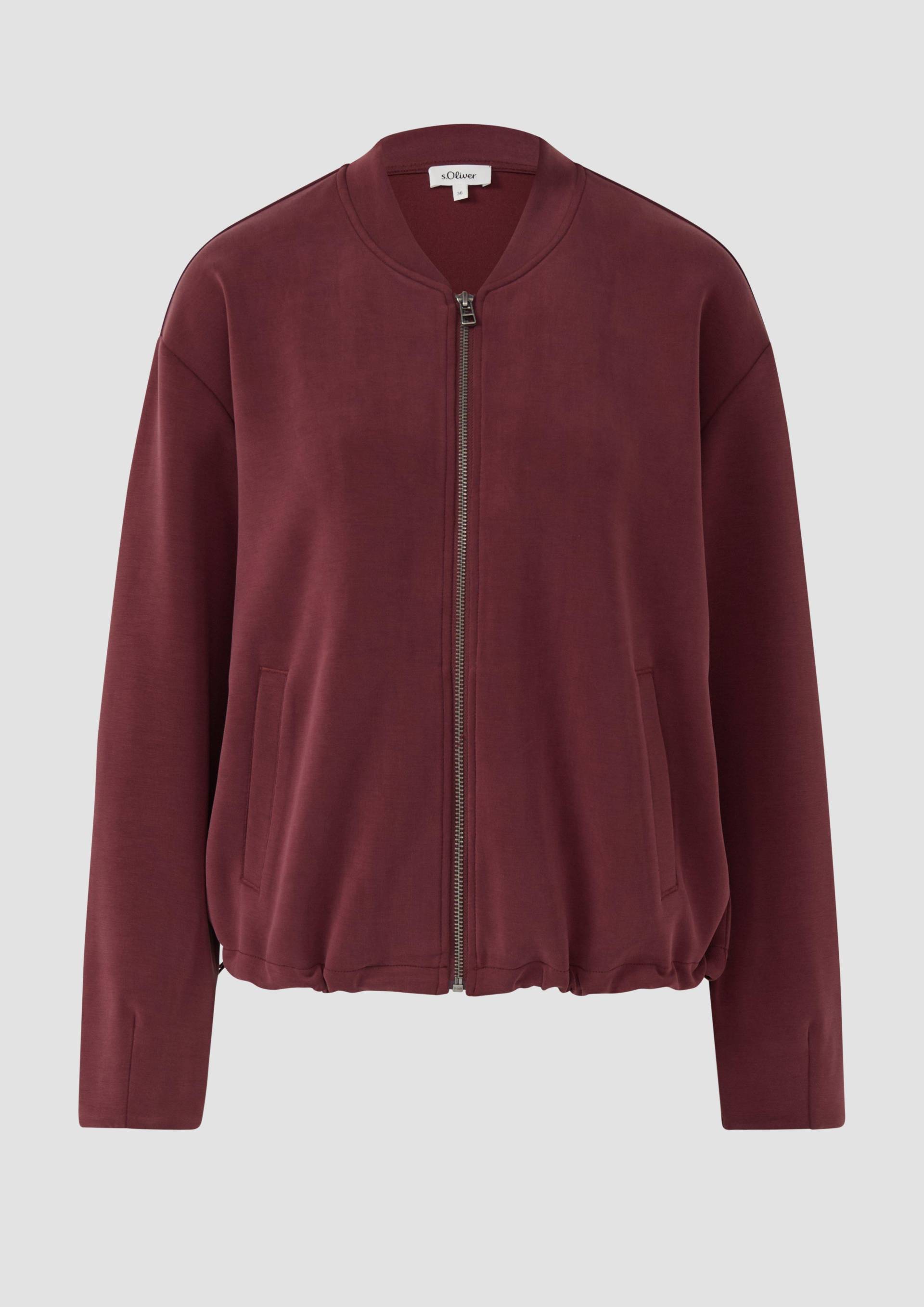 s.Oliver - Oversized Scuba-Jacke mit verstellbarem Saum, Damen, rot von s.Oliver
