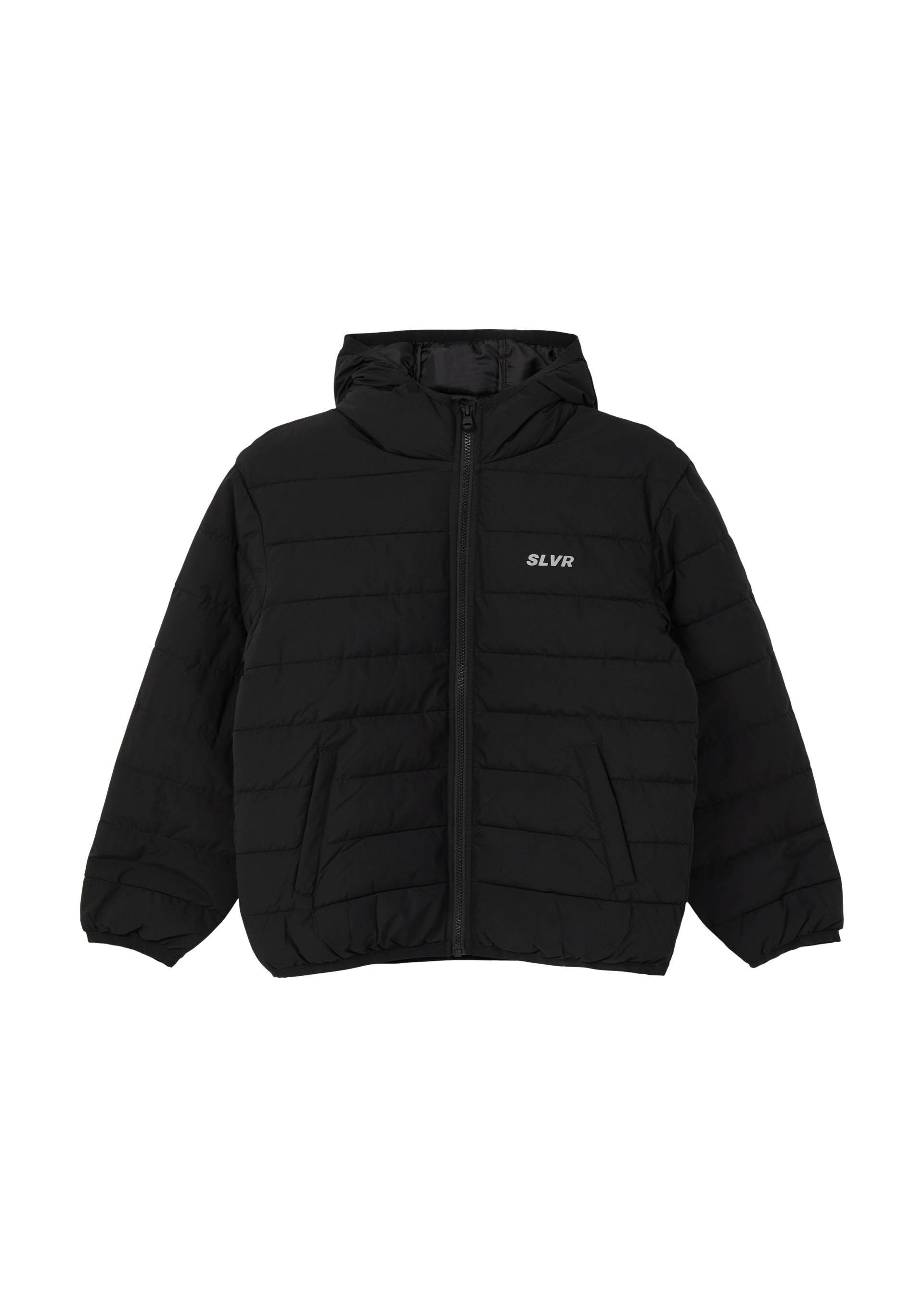 s.Oliver - Oversized-Steppjacke mit fixierter Kapuze, Jungen, schwarz von s.Oliver