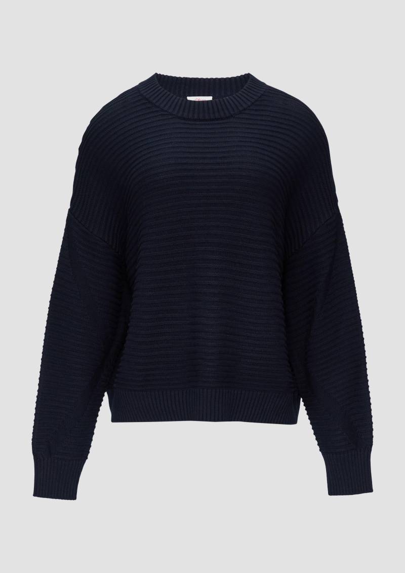 s.Oliver - Oversized Strickpullover mit Strukturdetails, Damen, blau von s.Oliver