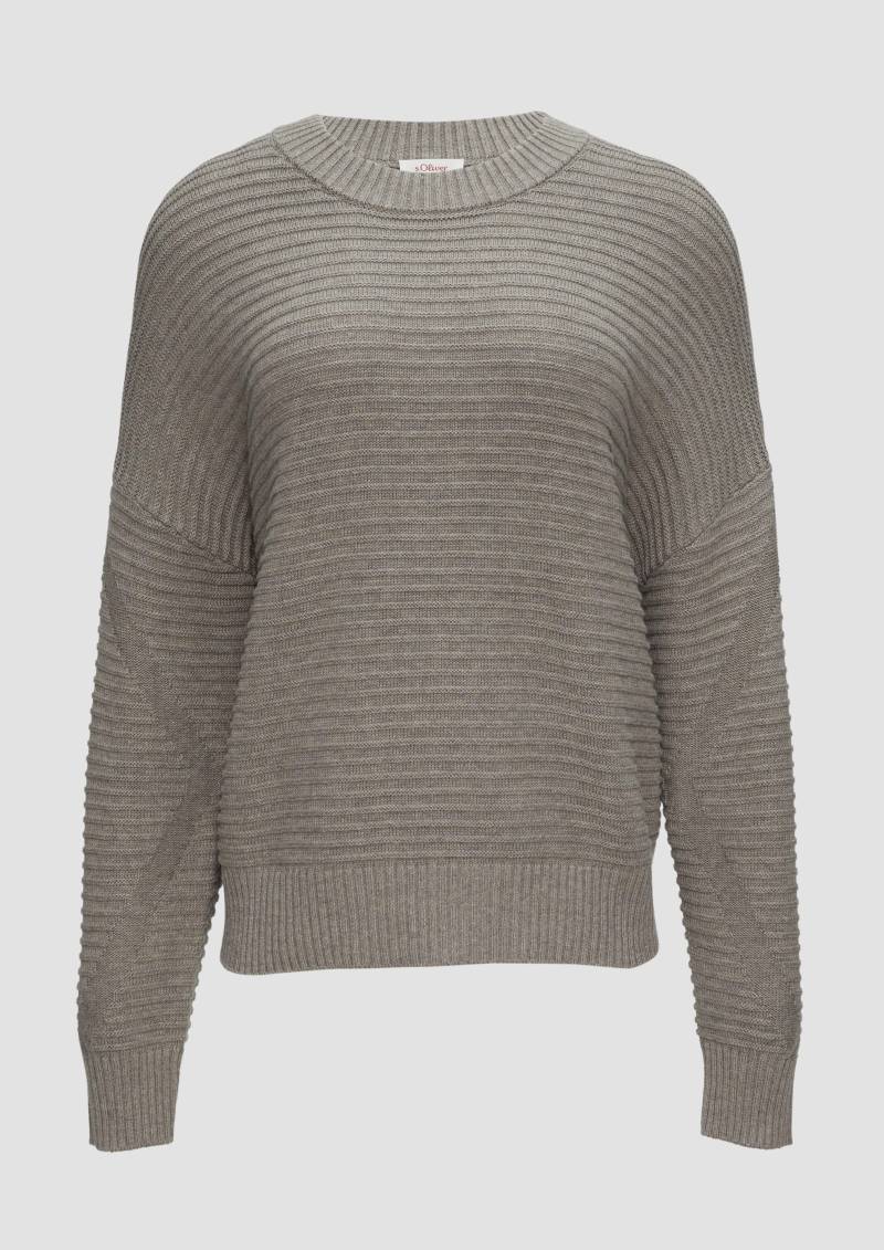 s.Oliver - Oversized Strickpullover mit Strukturdetails, Damen, braun von s.Oliver