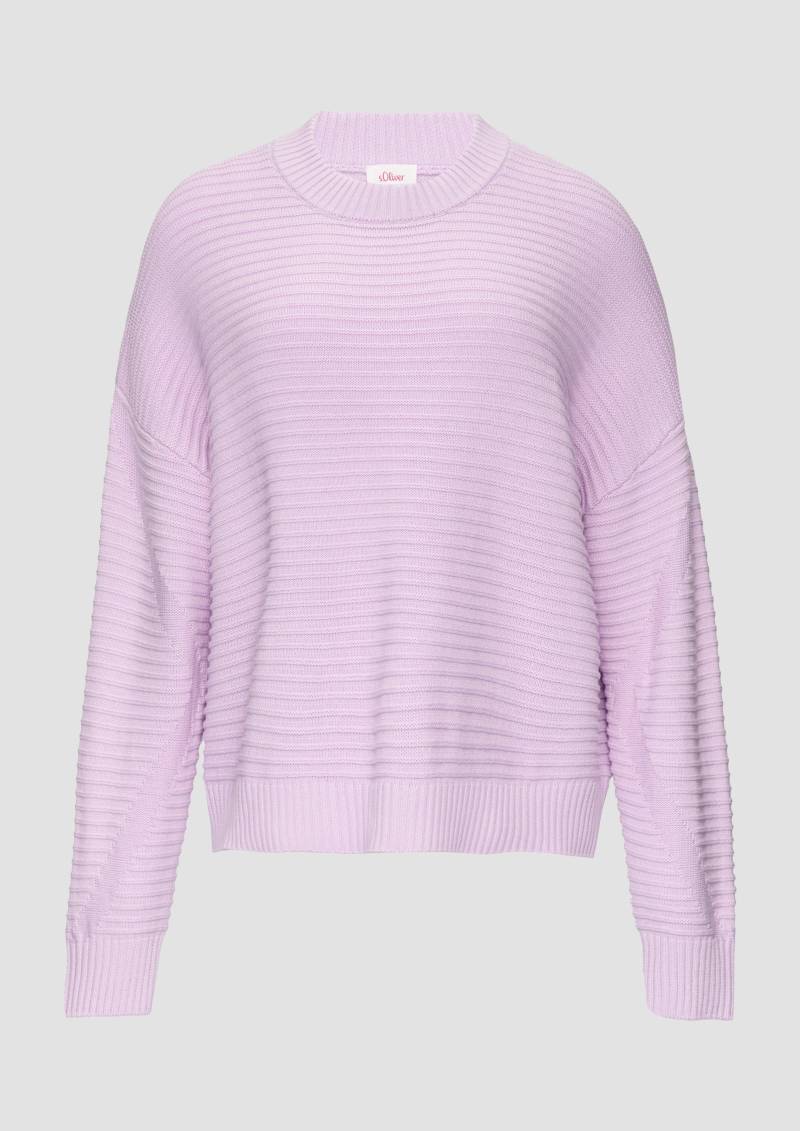 s.Oliver - Oversized Strickpullover mit Strukturdetails, Damen, lila von s.Oliver