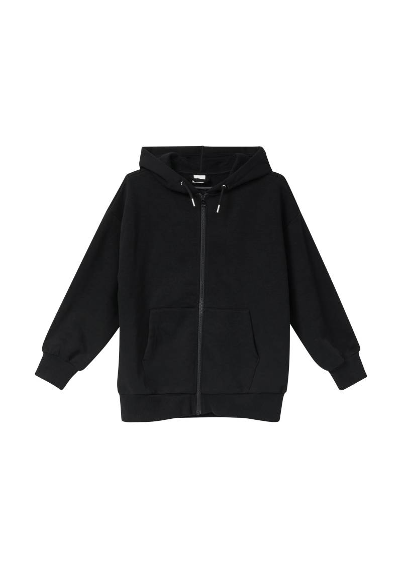 s.Oliver - Oversized Sweatshirt-Jacke mit kuscheliger Innenseite, Mädchen, schwarz von s.Oliver