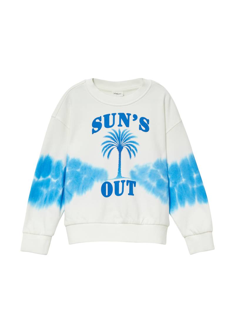 s.Oliver - Oversized-Sweatshirt mit Batik-Effekt, Mädchen, creme von s.Oliver