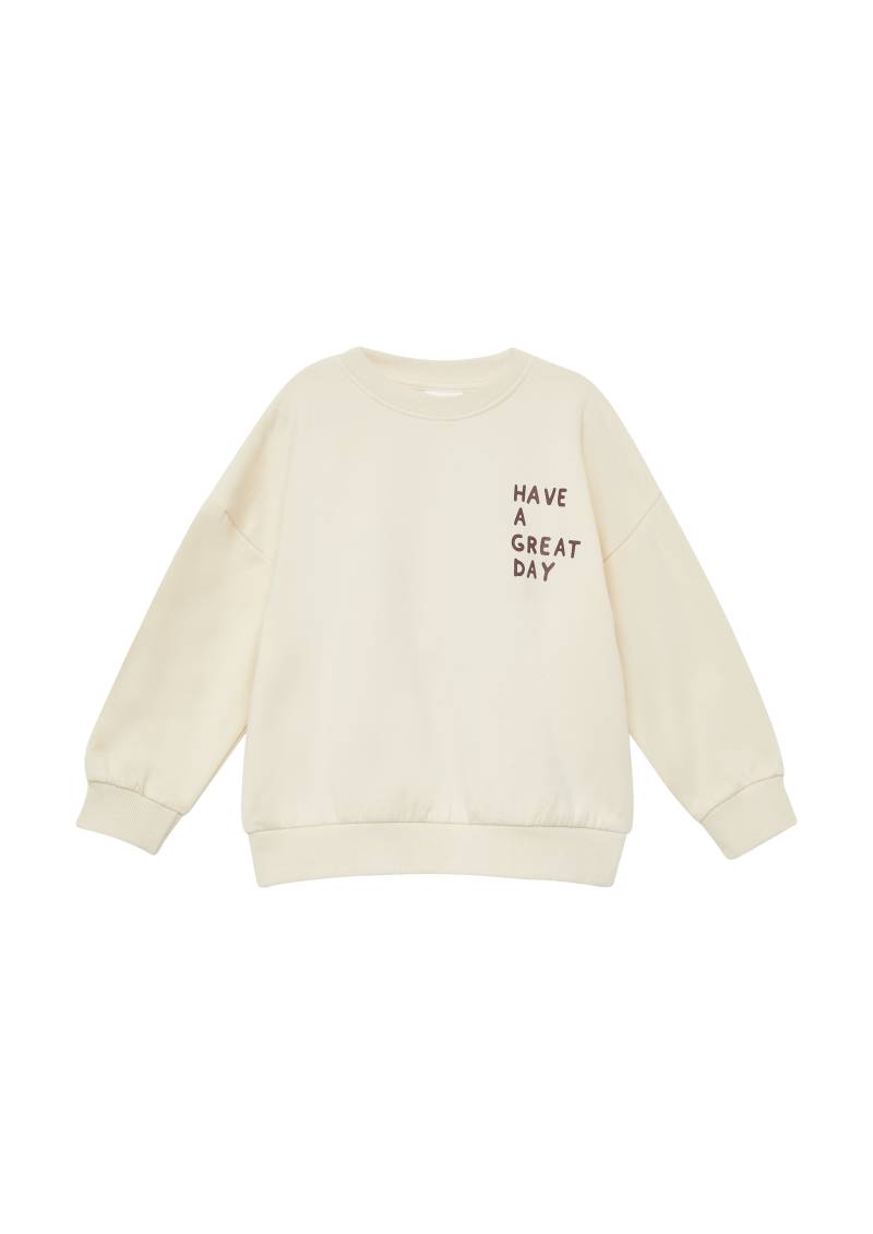 s.Oliver - Oversized Sweatshirt mit Rückenprint und kuscheliger Innenseite, Kinder, Beige von s.Oliver