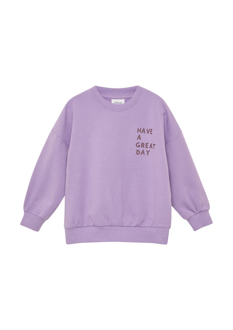 s.Oliver - Oversized Sweatshirt mit Rückenprint und kuscheliger Innenseite, Kinder, lila von s.Oliver