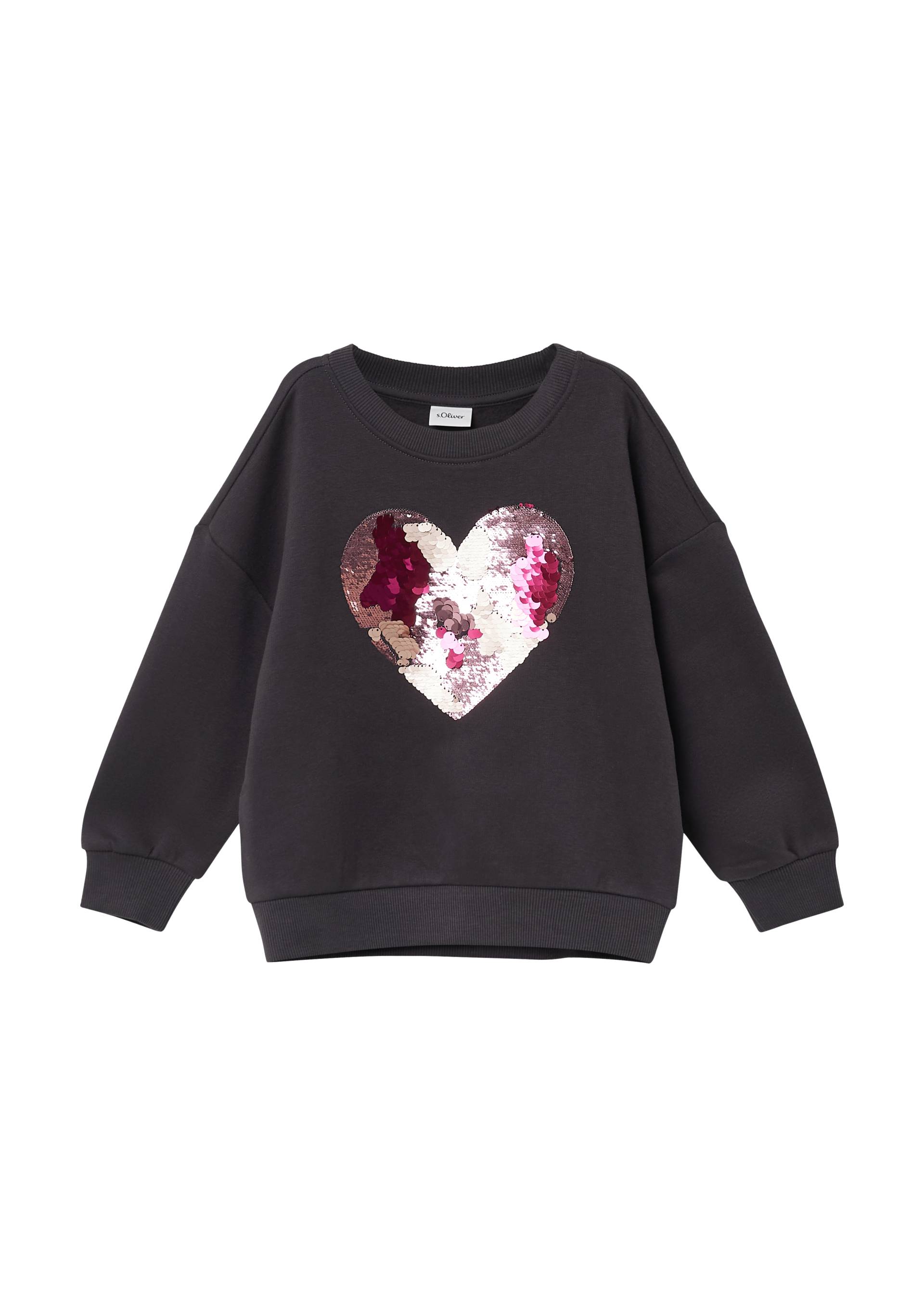 s.Oliver - Oversized Sweatshirt mit Wende-Pailletten, Kinder, grau von s.Oliver