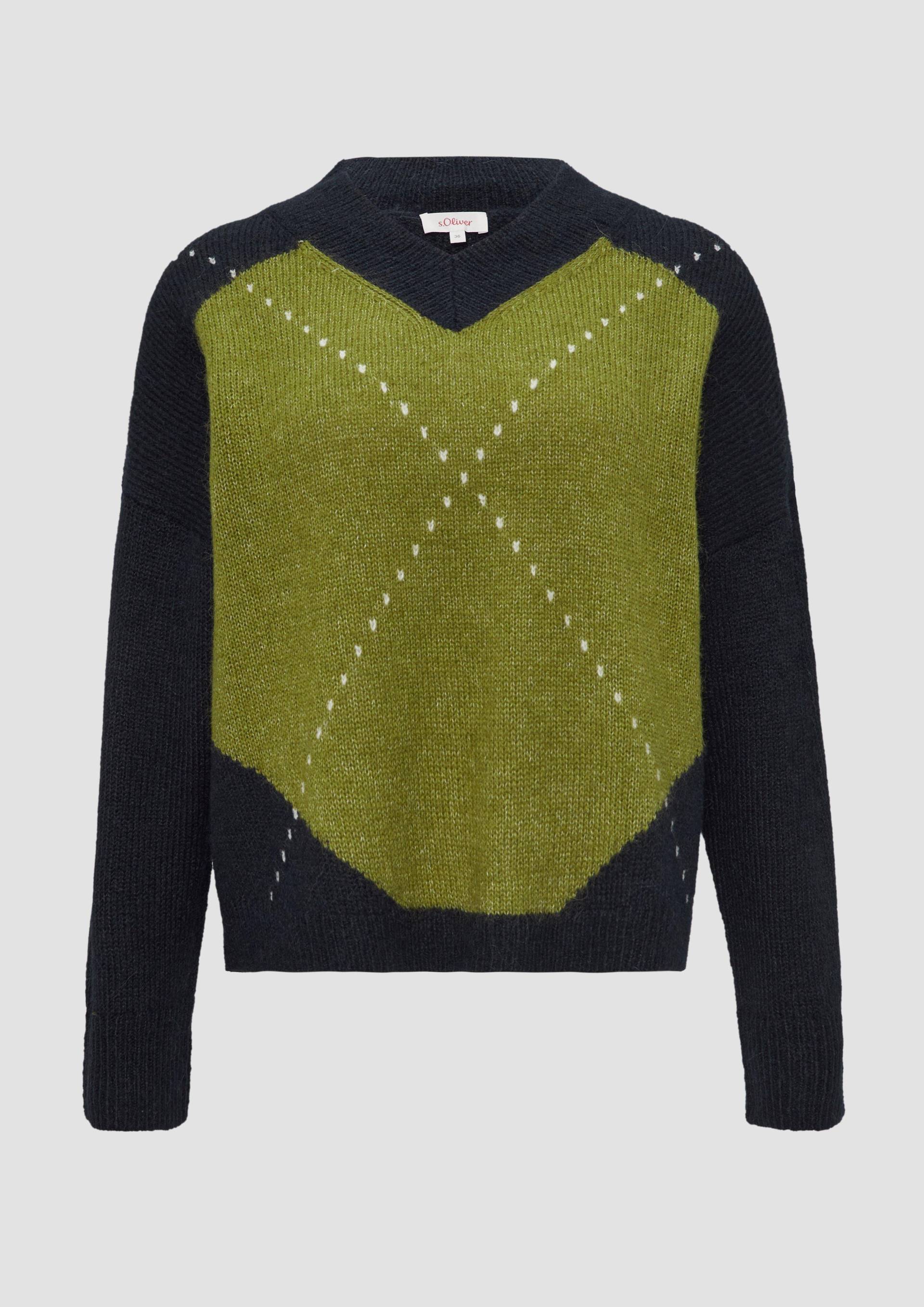 s.Oliver - Oversized Wollmix-Strickpullover mit Argyle-Muster, Damen, grün s.Oliver - Oversized Wollmix-Strickpullover mit Argyle-Muster, Damen, grün von s.Oliver