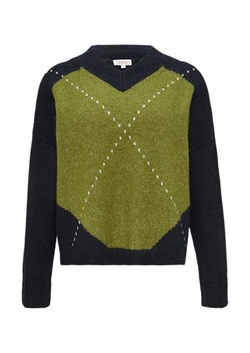 s.Oliver Oversized Wollmix-Strickpullover mit Argyle-Muster Guacamole 42 von s.Oliver