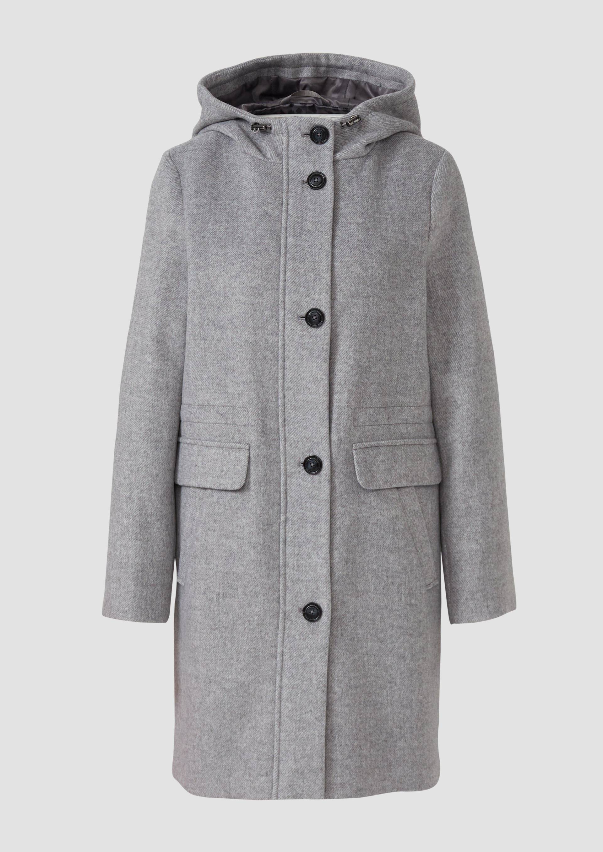 s.Oliver - Parka aus Wollmix mit Weitenregulierung, Damen, grau von s.Oliver