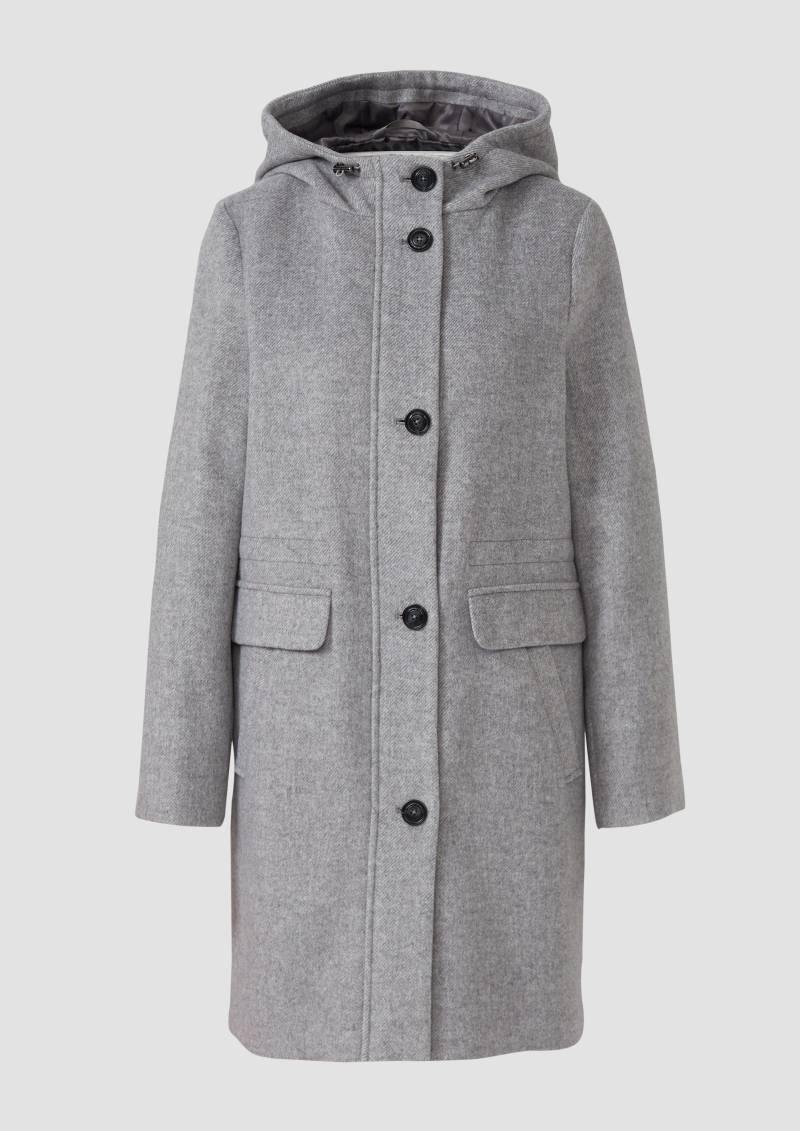 s.Oliver - Parka aus Wollmix mit Weitenregulierung, Damen, grau von s.Oliver