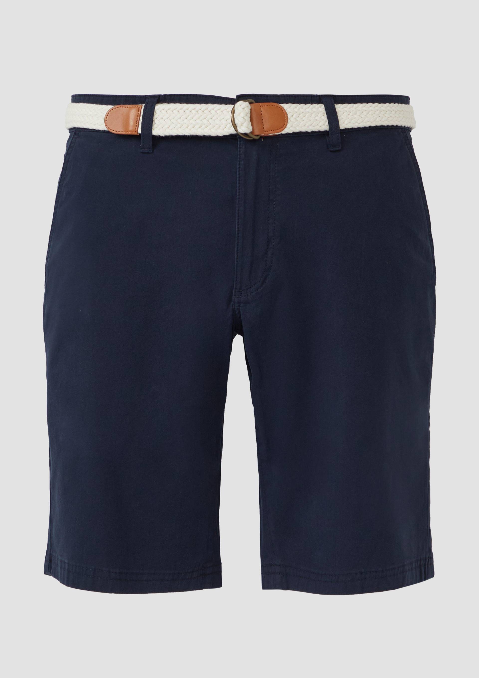 s.Oliver - Phoenix: Baumwoll-Shorts mit Flechtgürtel, Herren, blau von s.Oliver