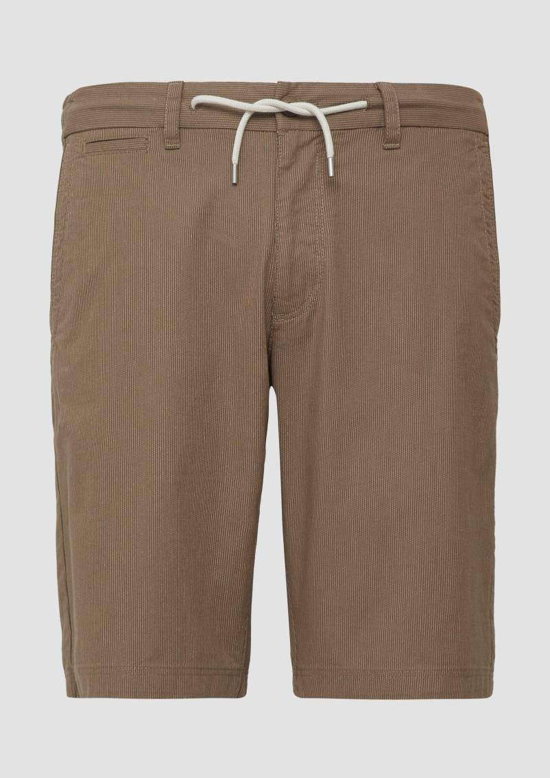 s.Oliver - Phoenix: Strukturierte Chino-Shorts mit Elastikbund, Herren, braun von s.Oliver