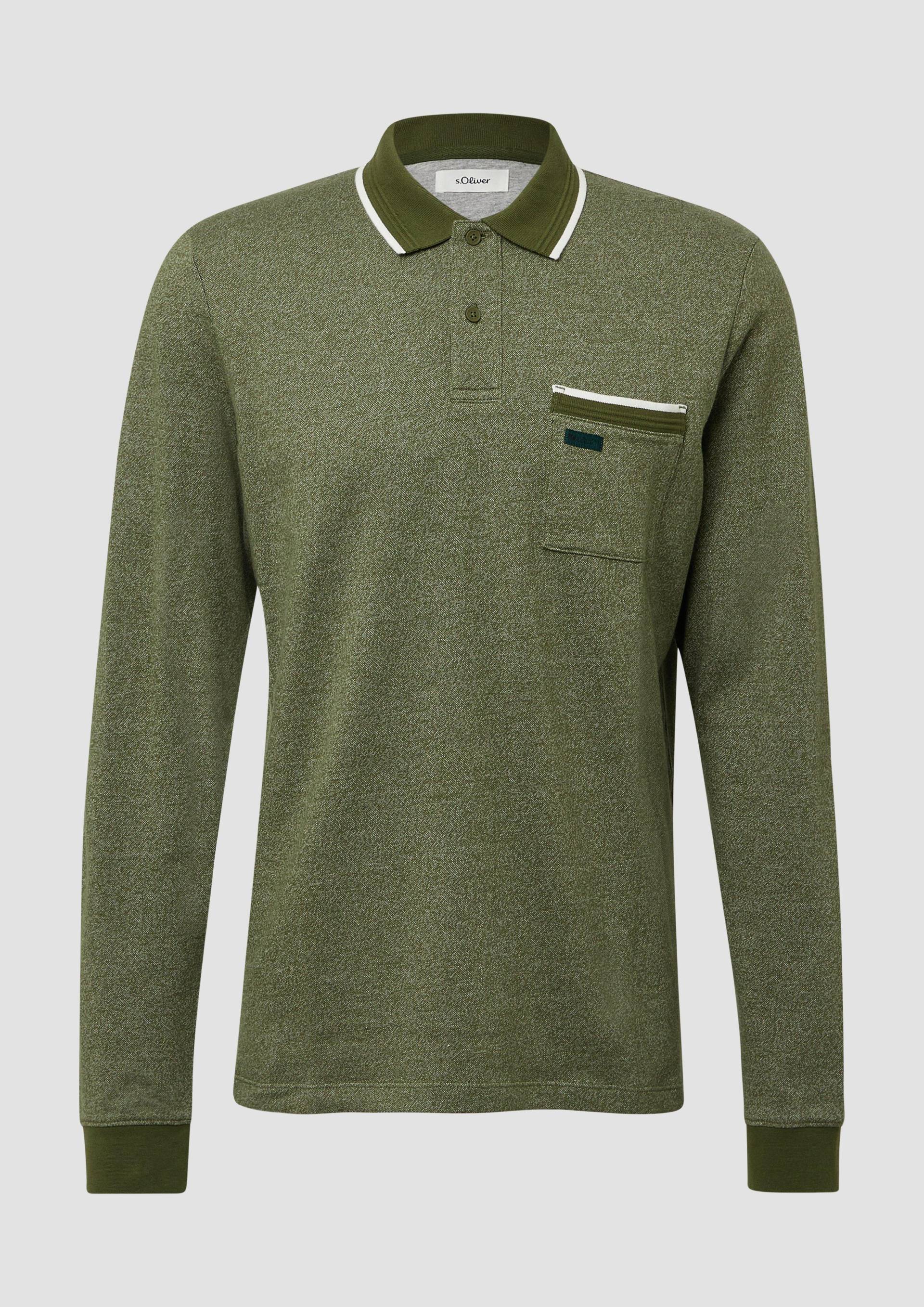 s.Oliver - Piqué-Poloshirt mit langen Ärmeln, Herren, grün von s.Oliver