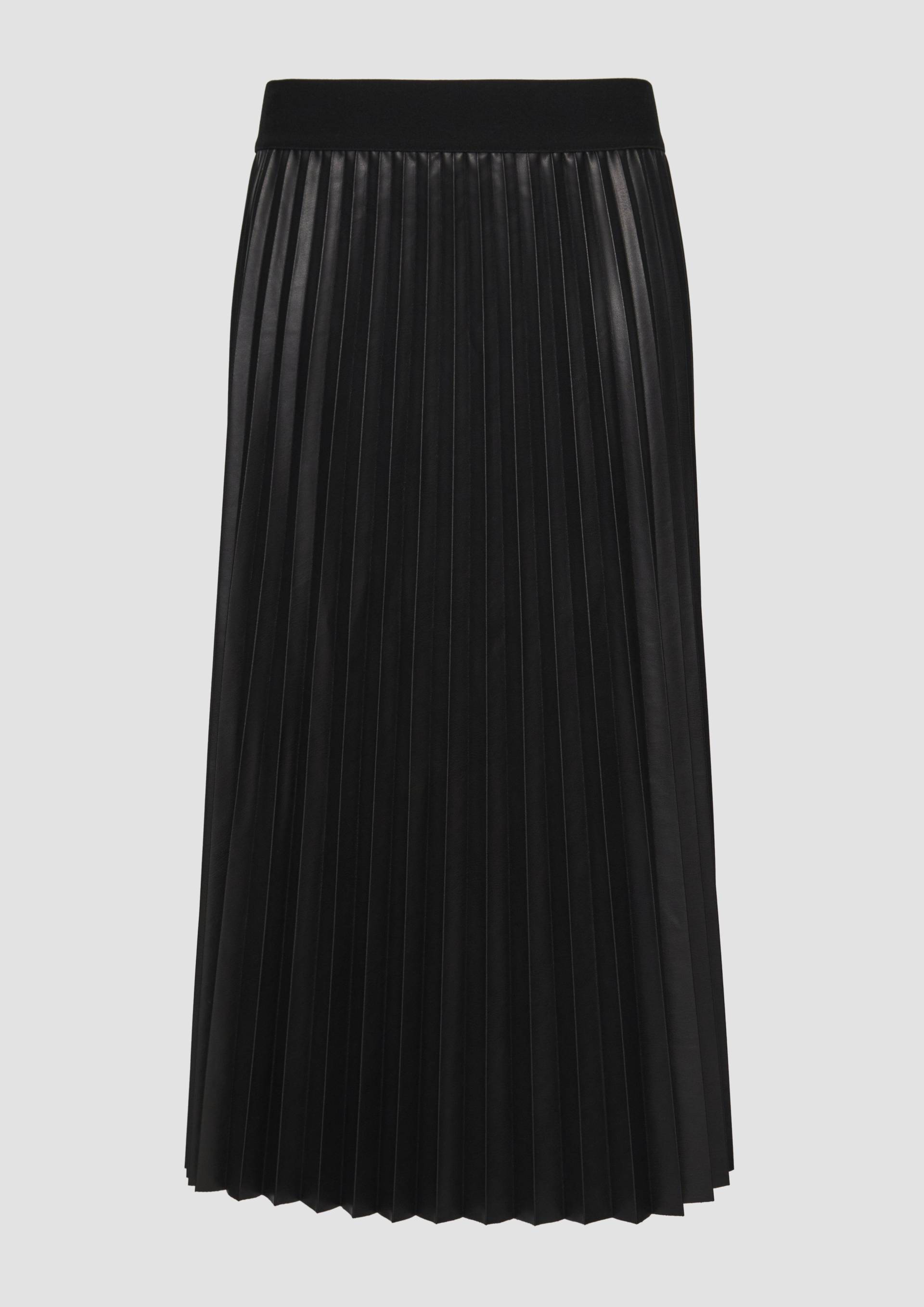 s.Oliver - Plisseerock aus Lederimitat, Damen, schwarz von s.Oliver