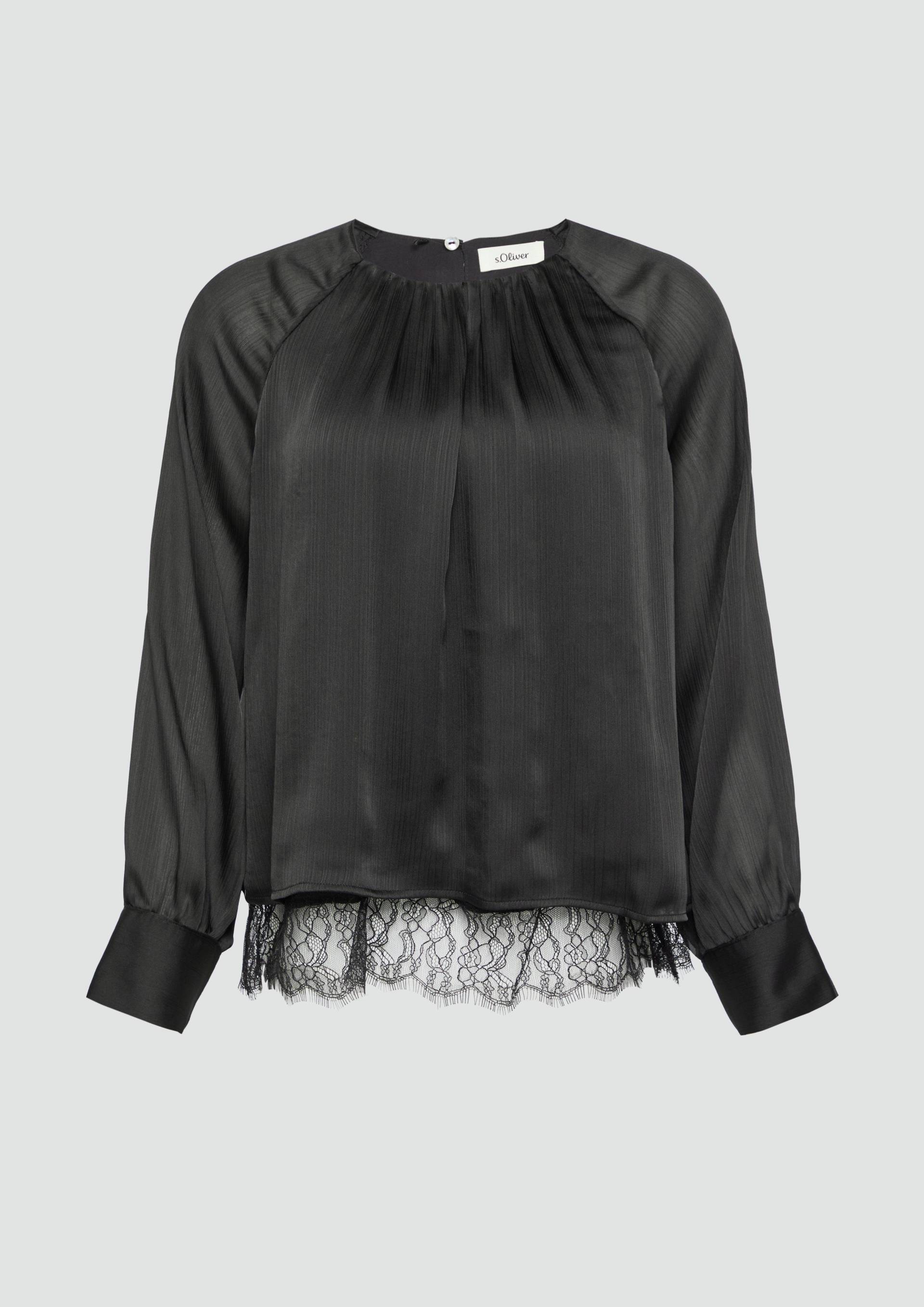 s.Oliver - Festive Viskosebluse mit Struktur und Raglanärmeln, Damen, schwarz s.Oliver - Festive Viskosebluse mit Struktur und Raglanärmeln, Damen, schwarz von s.Oliver