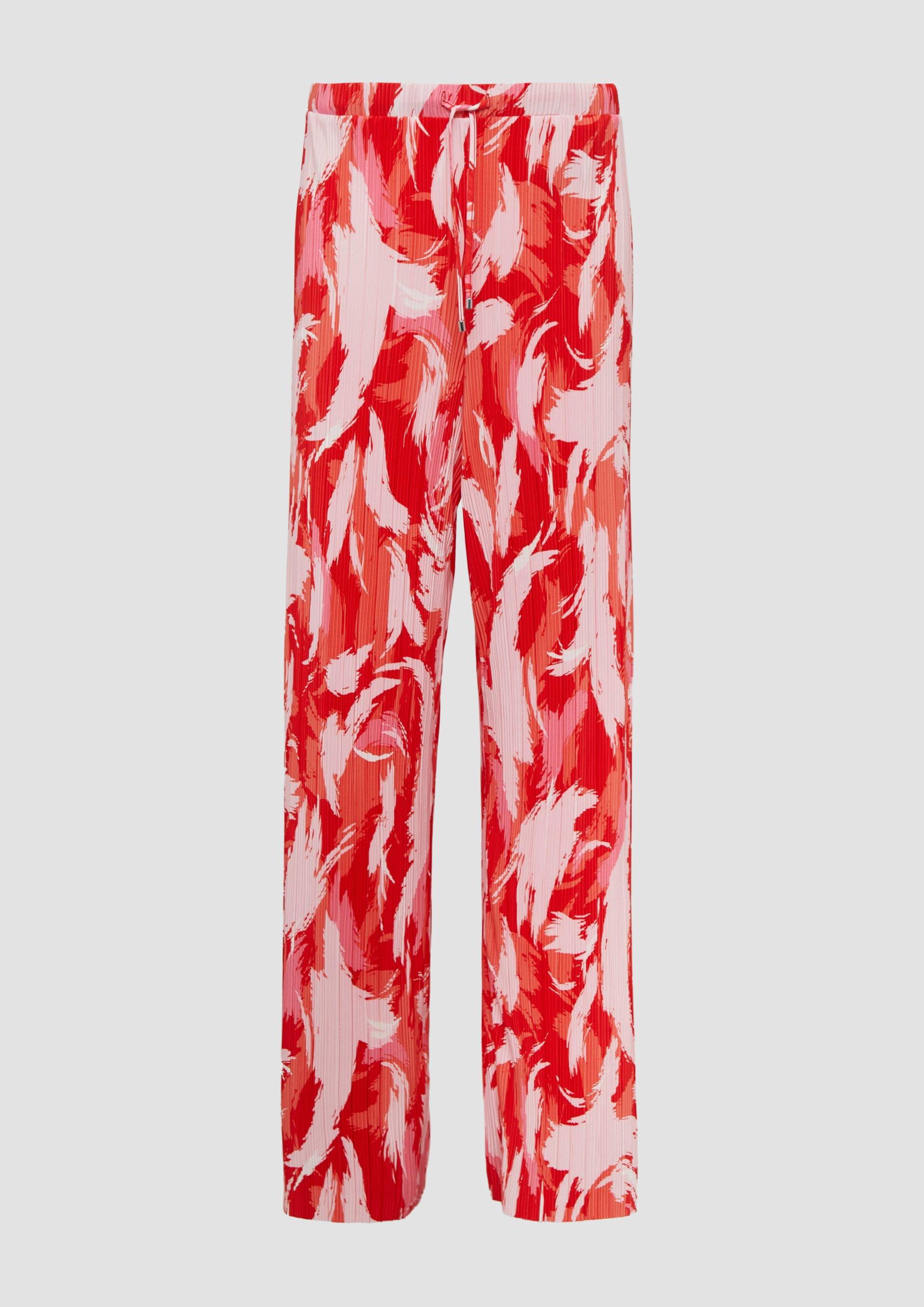 s.Oliver - Plissierte Wide-Leg-Hose im Relaxed Fit, Damen, rot|mehrfarbig s.Oliver - Plissierte Wide-Leg-Hose im Relaxed Fit, Damen, rot|mehrfarbig von s.Oliver