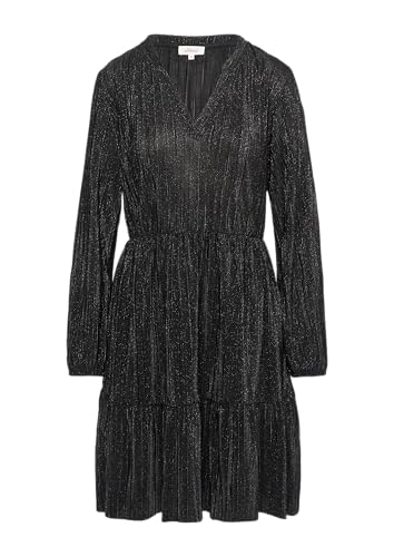 s.Oliver Plissiertes Jersey-Kleid mit Glitzereffekt schwarz 48 von s.Oliver