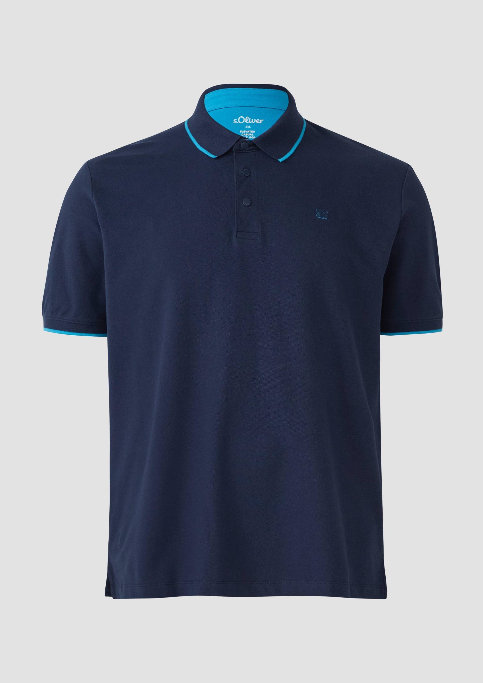 s.Oliver - Sportives Piqué-Poloshirt mit Kontrast-Details, Herren, blau von s.Oliver