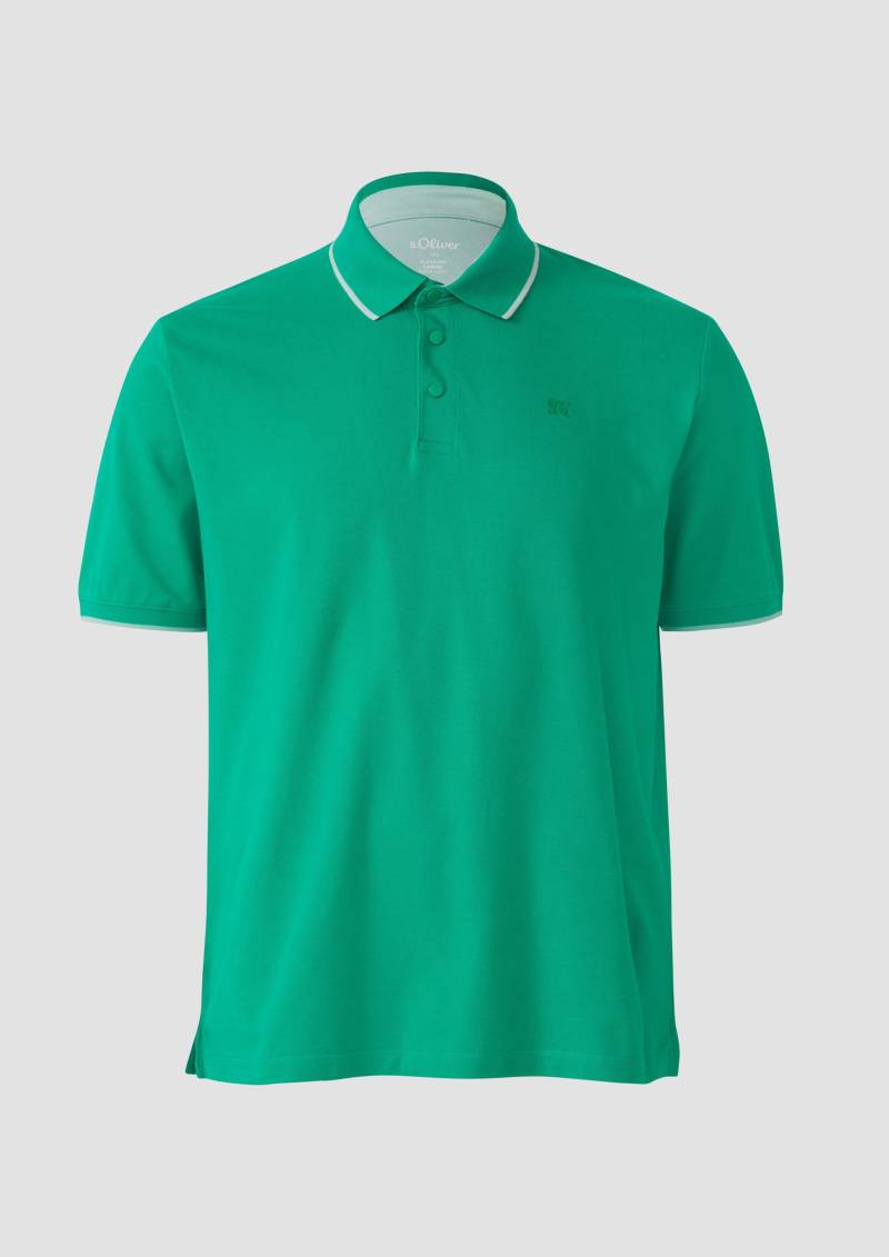 s.Oliver - Sportives Piqué-Poloshirt mit Kontrast-Details, Herren, grün von s.Oliver