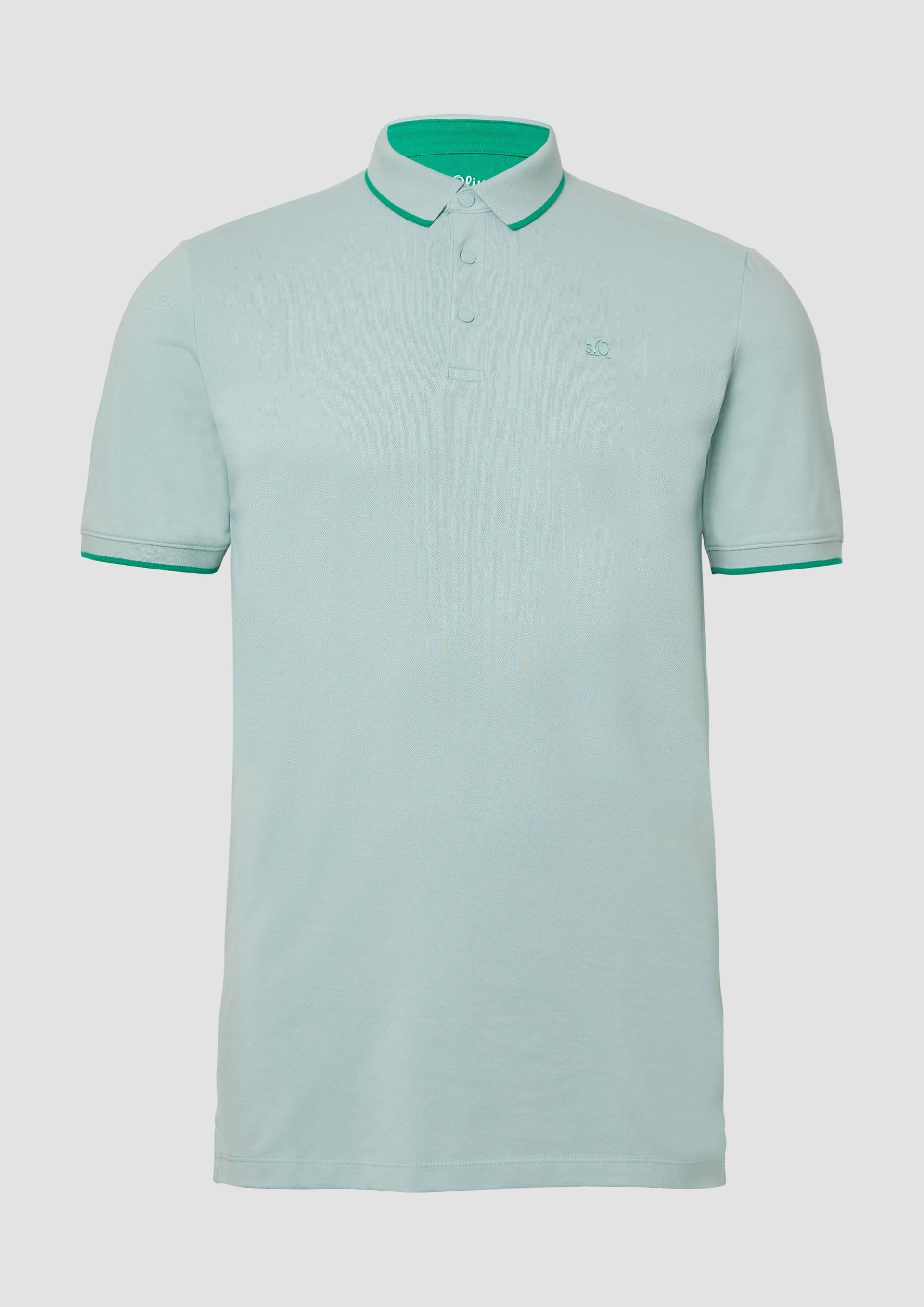 s.Oliver - Sportives Piqué-Poloshirt mit Kontrast-Details, Herren, türkis von s.Oliver