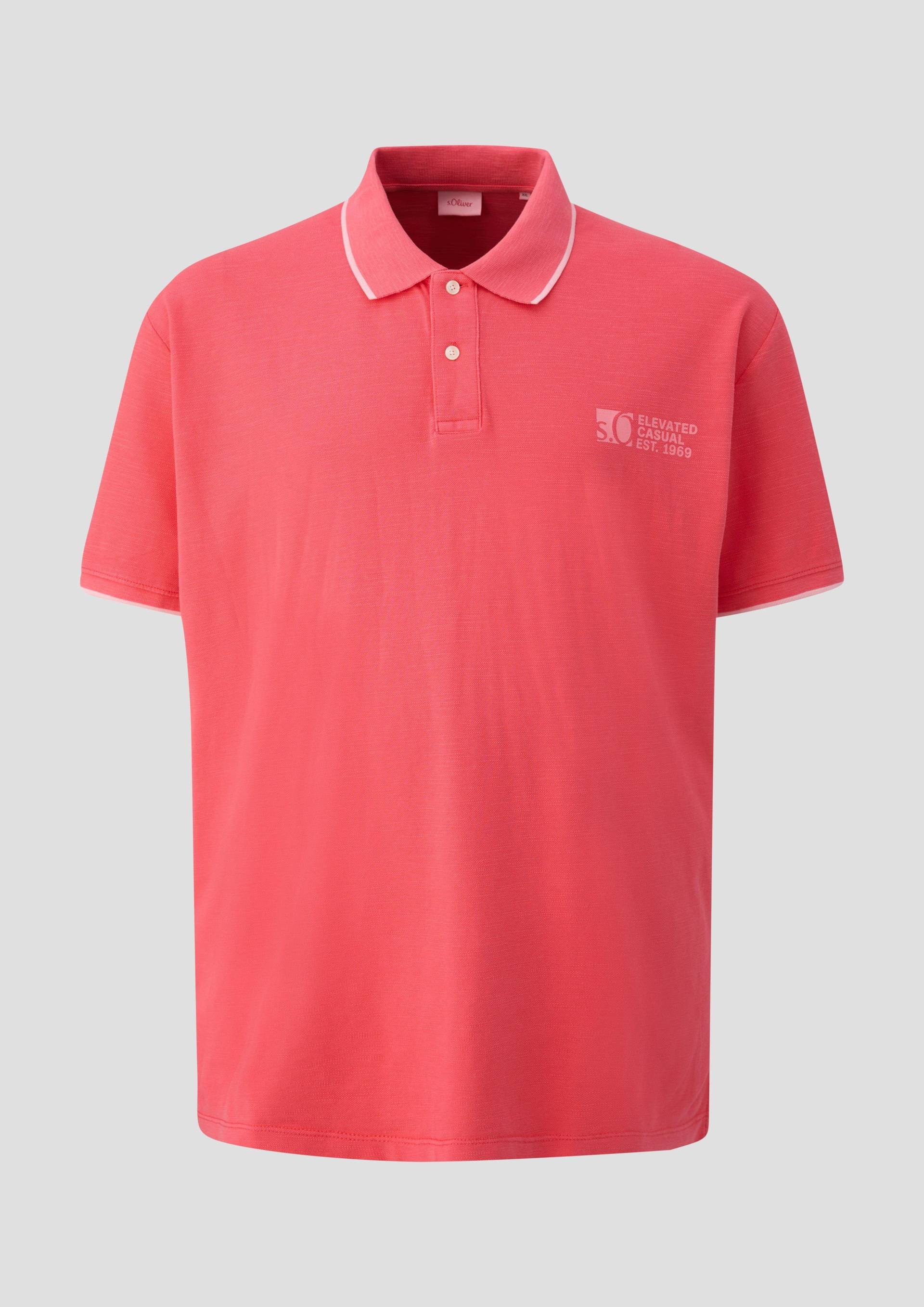 s.Oliver - Poloshirt mit Piquêstruktur und Logo-Print, Herren, rot von s.Oliver