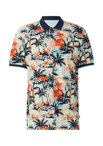 s.Oliver Poloshirt aus Baumwolle mit All-Over-Print Minze L von s.Oliver