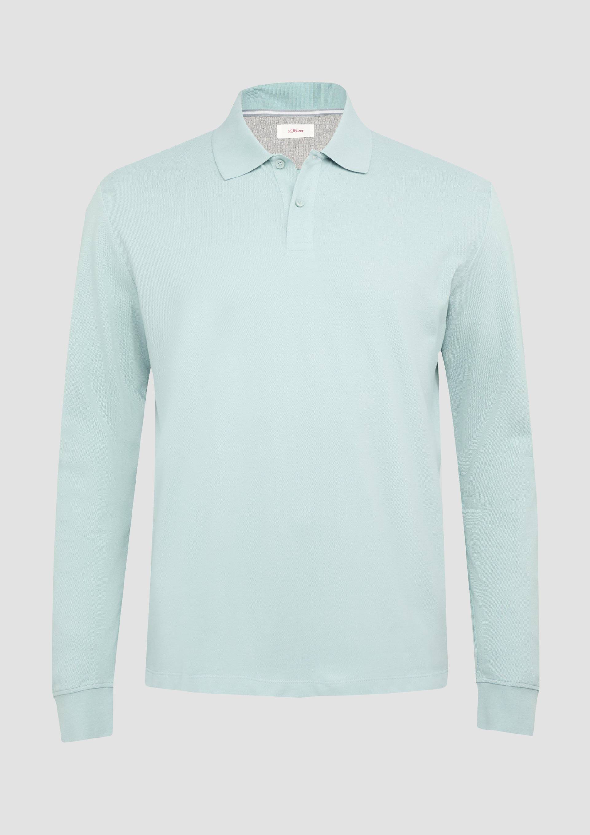 s.Oliver - Poloshirt aus Piqué mit Logo-Stickerei, Herren, grün von s.Oliver
