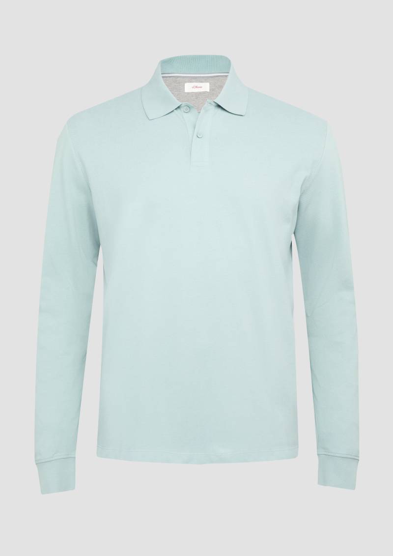 s.Oliver - Poloshirt aus Piqué mit Logo-Stickerei, Herren, grün von s.Oliver