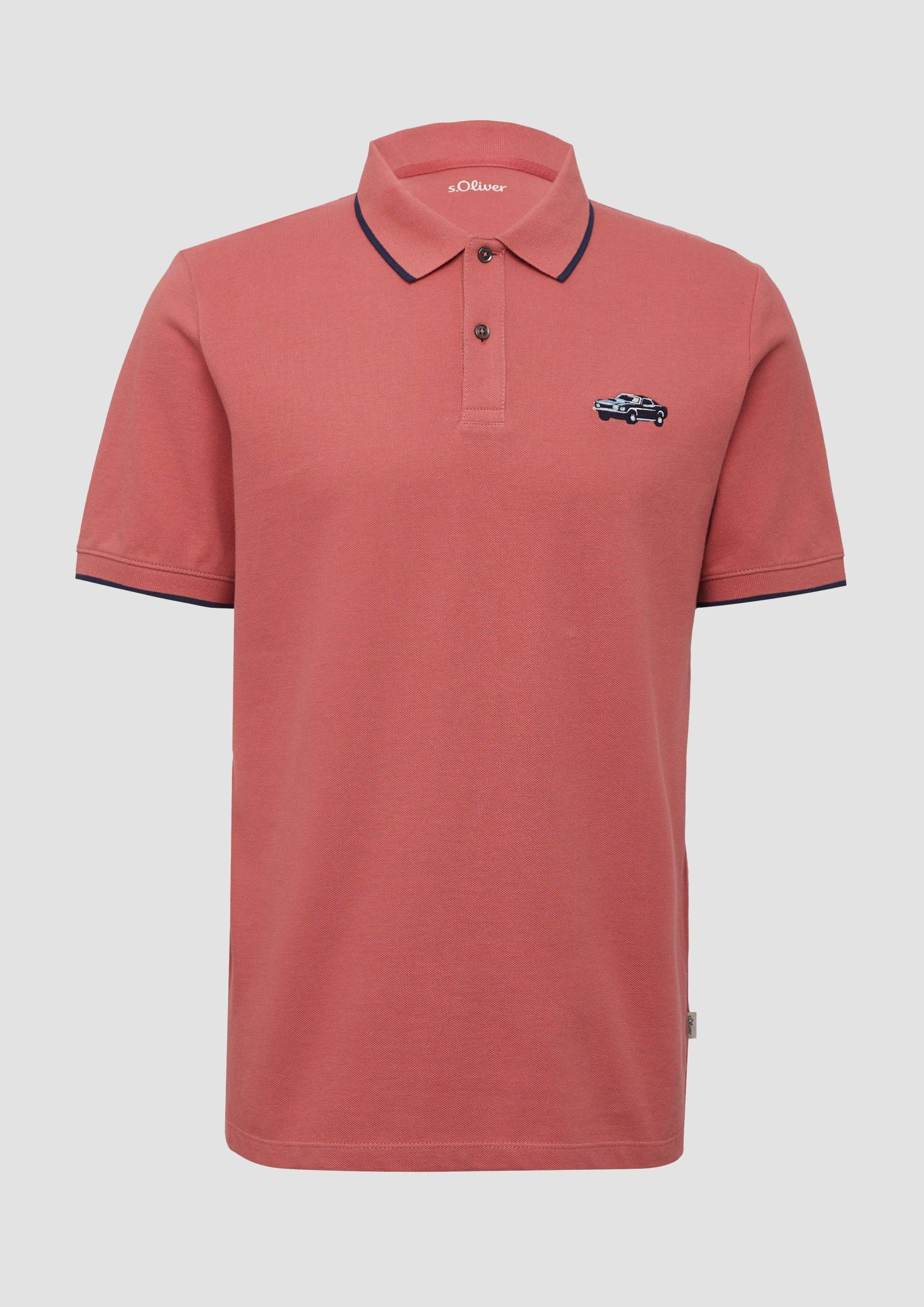 s.Oliver - Poloshirt aus Piqué mit Stickerei und Ford®-Artwork, Herren, Rosa von s.Oliver