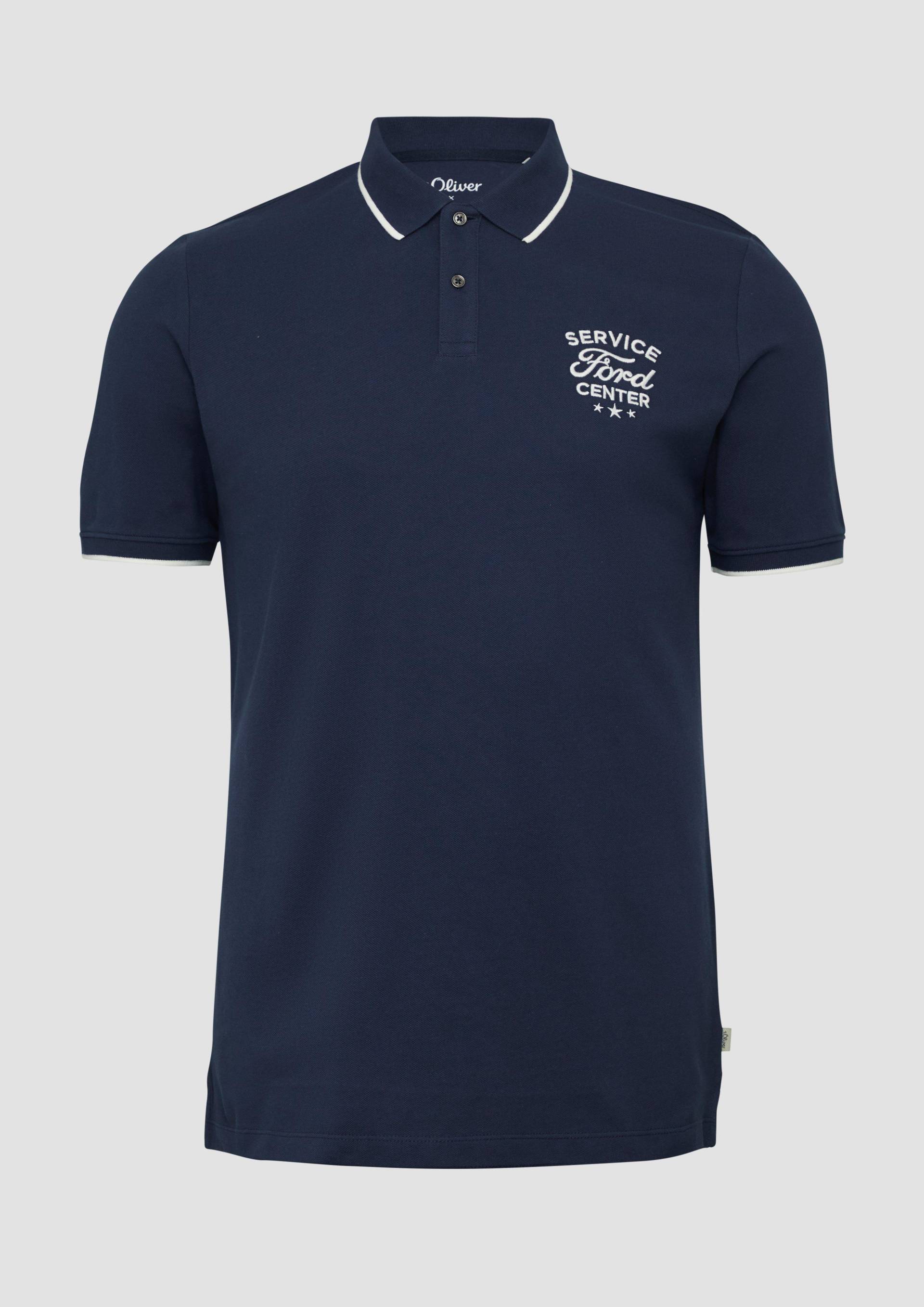 s.Oliver - Poloshirt aus Piqué mit Stickerei und Ford®-Artwork, Herren, blau von s.Oliver