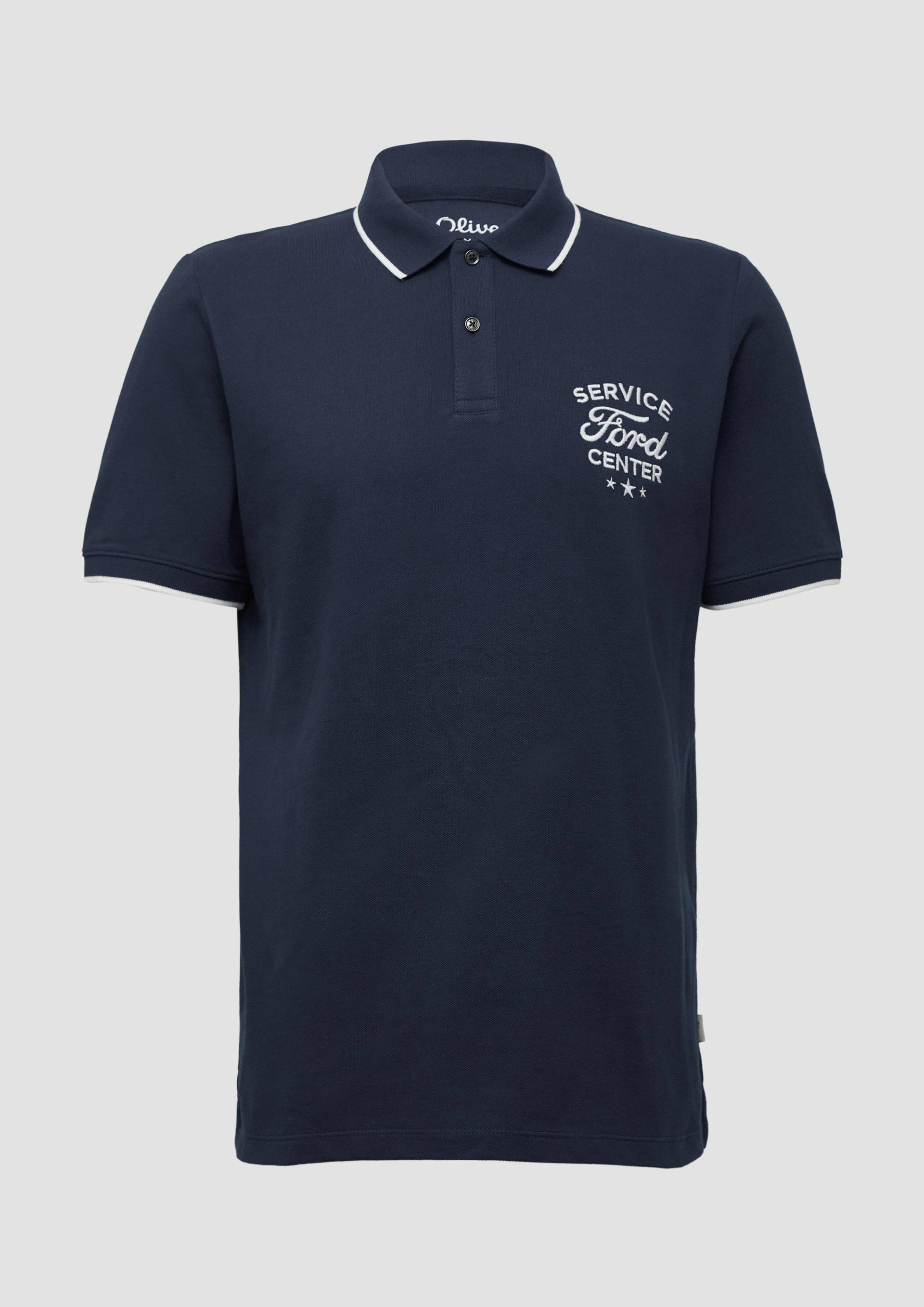s.Oliver - Poloshirt aus Piqué mit Stickerei und Ford®-Artwork, Herren, blau von s.Oliver