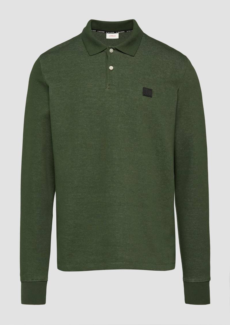 s.Oliver - Poloshirt aus zweifarbigem Piqué, Herren, grün von s.Oliver