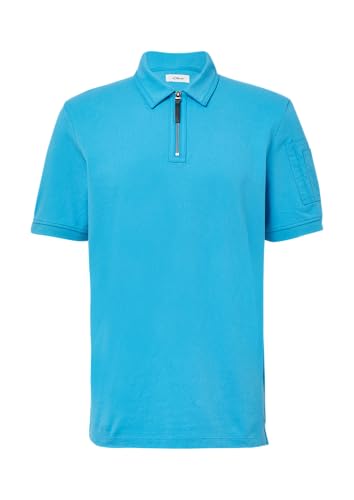 s.Oliver Poloshirt mit Reißverschluss und Ärmeltasche pastelltürkis 3XL von s.Oliver