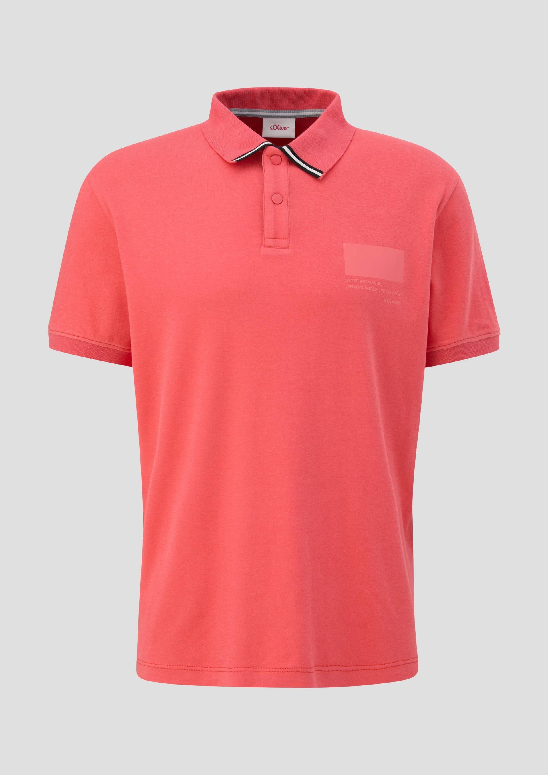 s.Oliver - Poloshirt mit Streifen-Detail, Herren, Rosa von s.Oliver