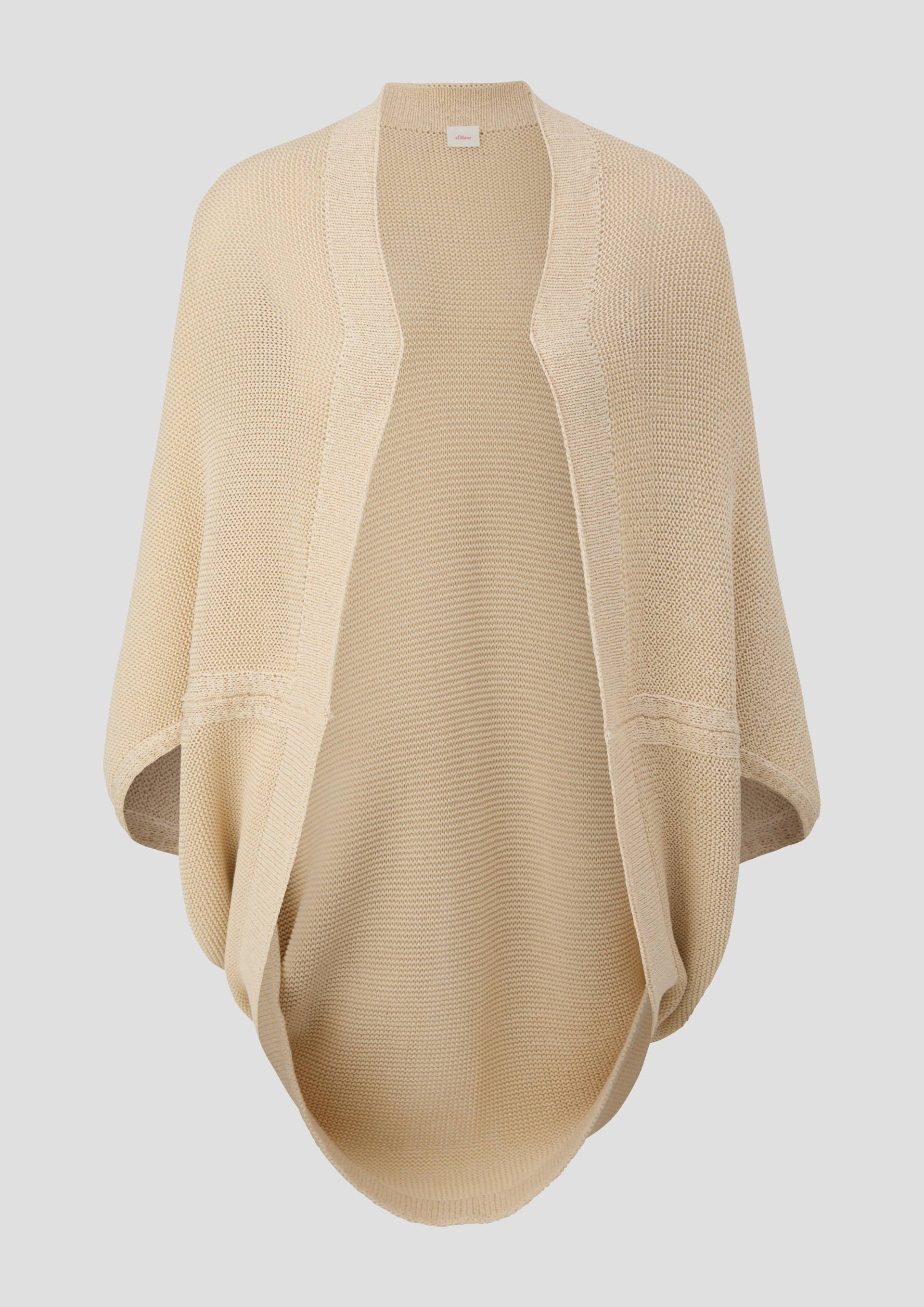 s.Oliver - Poncho aus Baumwollmix, Damen, Beige von s.Oliver