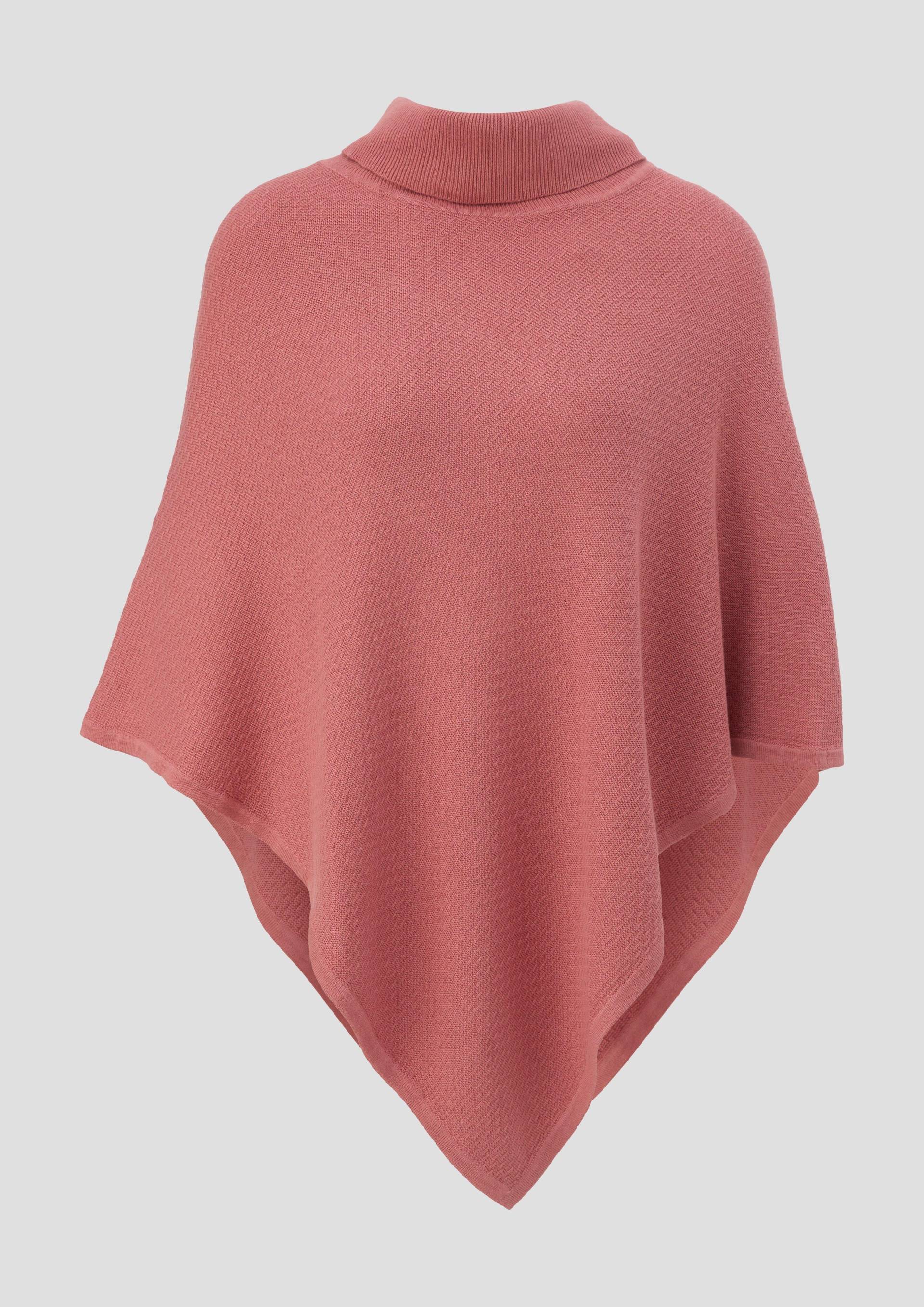 s.Oliver - Poncho aus Viskose-Baumwoll-Mix, Damen, Orange von s.Oliver