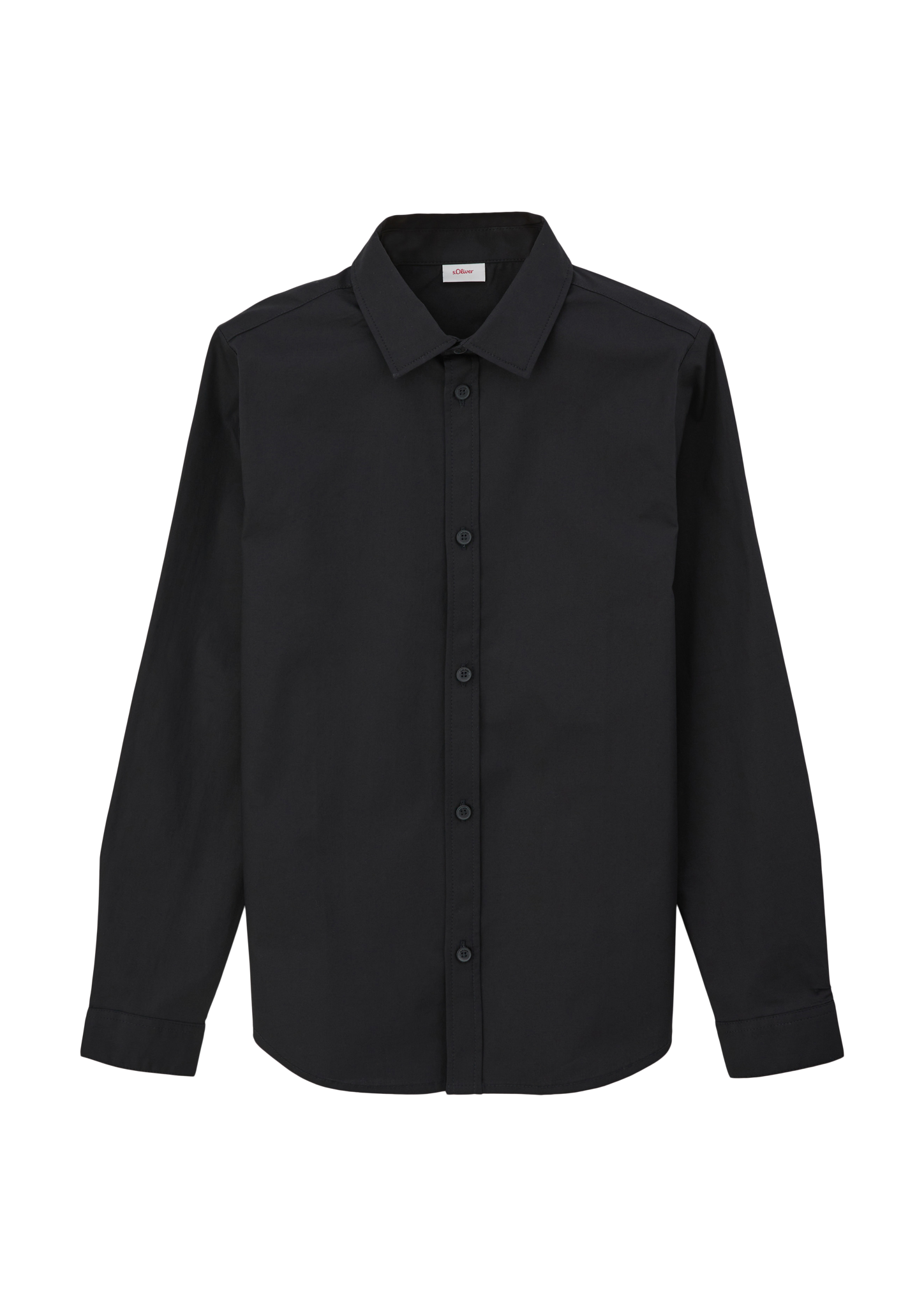 s.Oliver - Popeline-Hemd aus Baumwollstretch, Jungen, schwarz von s.Oliver
