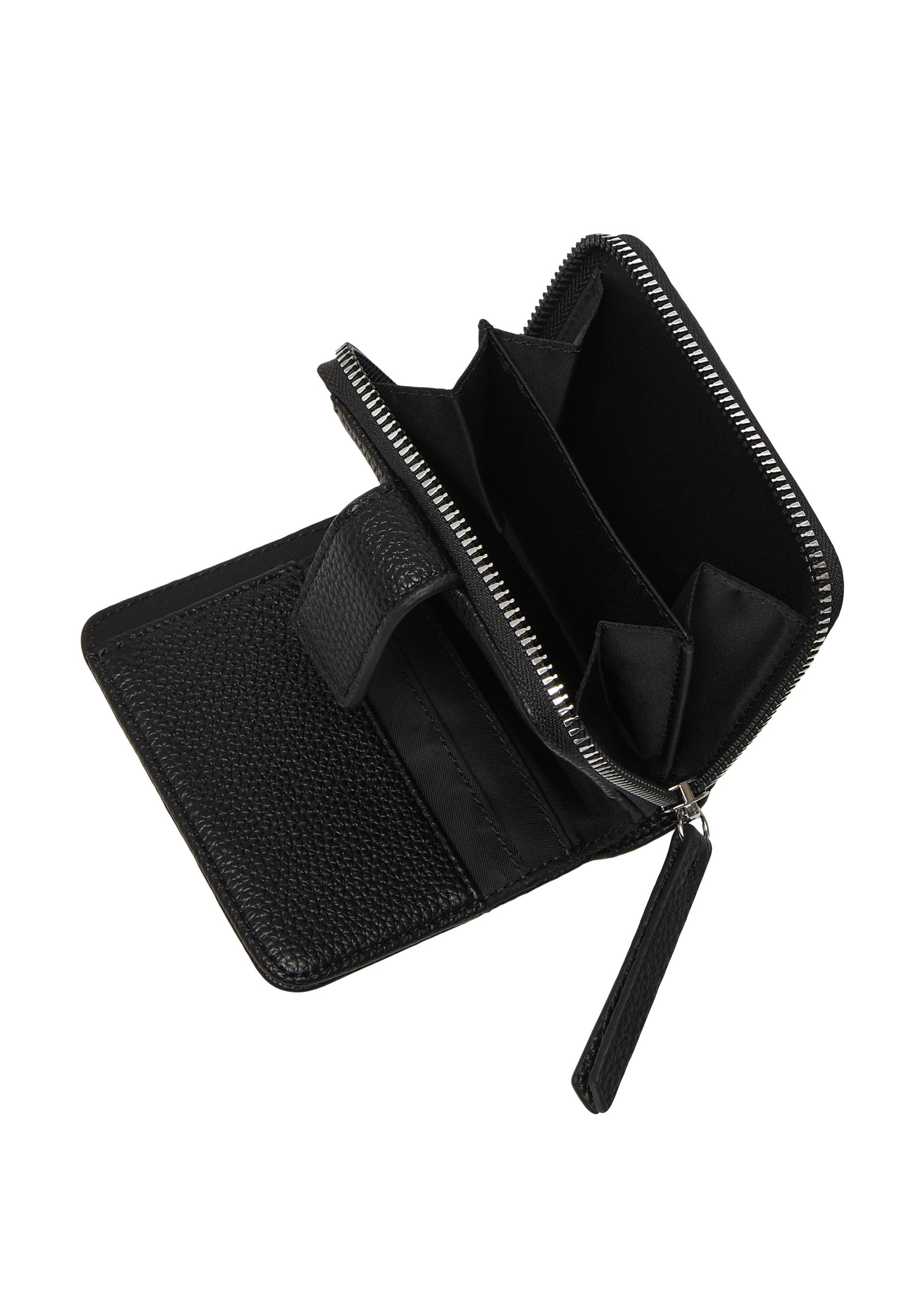 s.Oliver - Brieftasche aus Lederimitat mit Münzfach und Kartenfächern, Damen, schwarz von s.Oliver