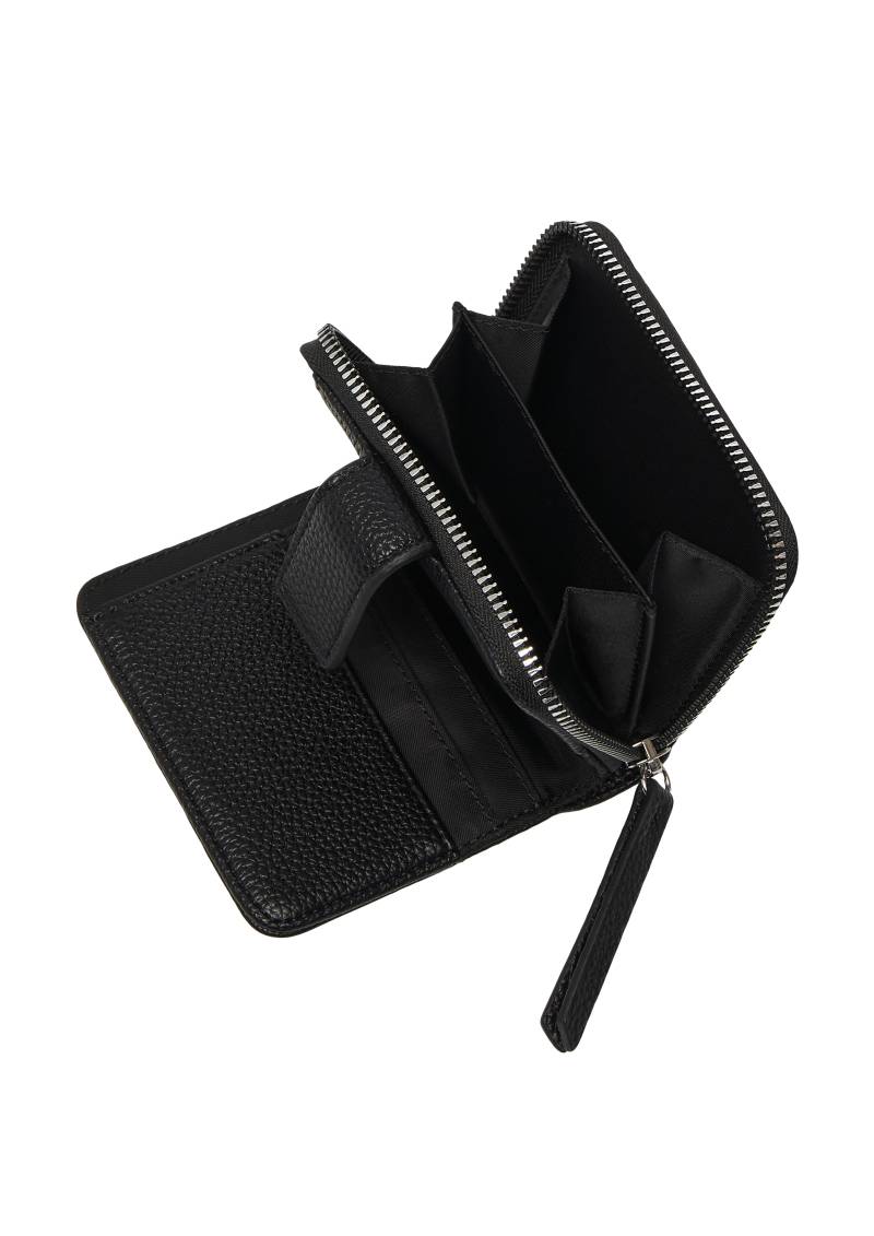 s.Oliver - Brieftasche aus Lederimitat mit Münzfach und Kartenfächern, Damen, schwarz von s.Oliver